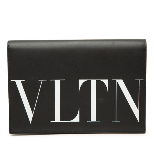 Valentino Leather VLTN Flap Clutch