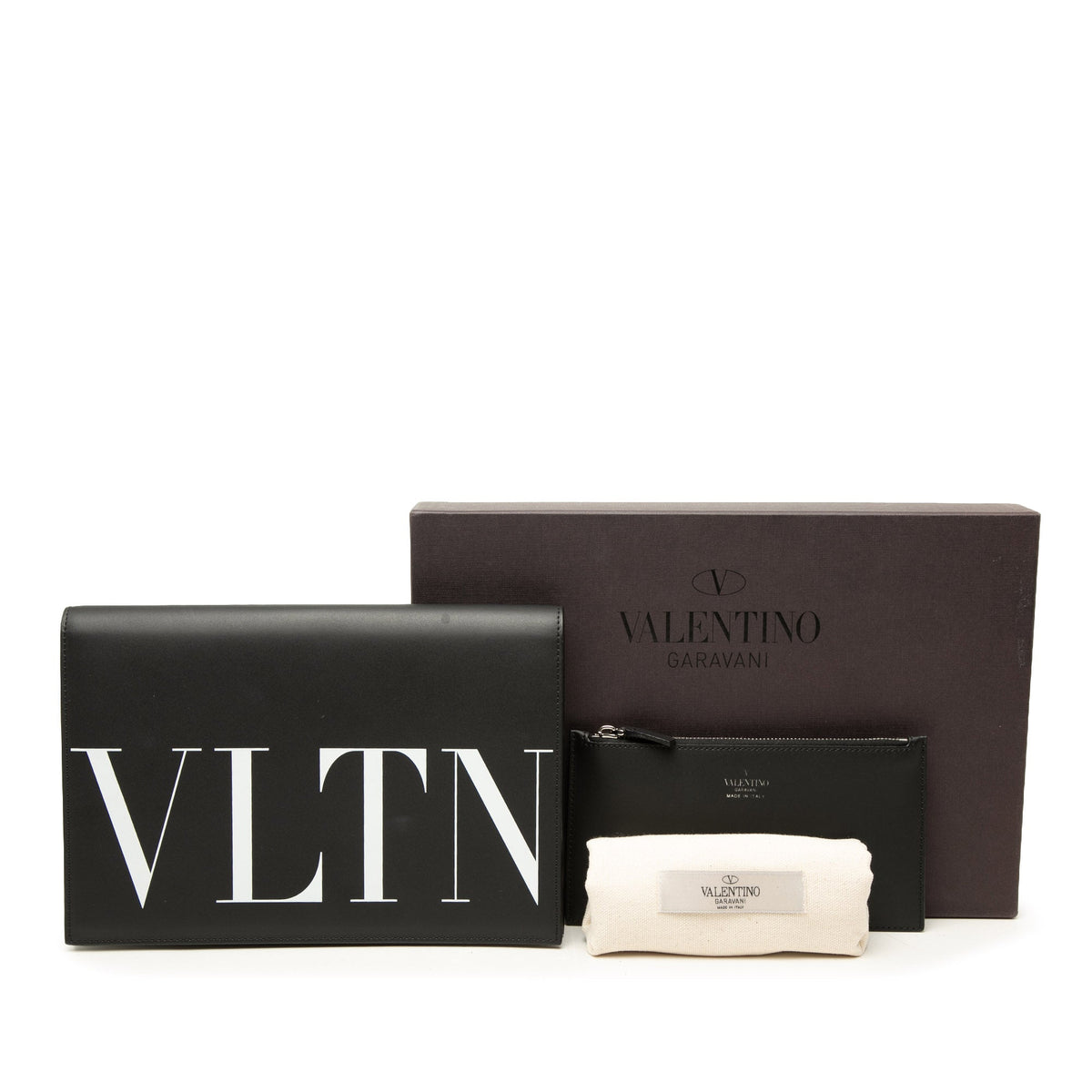 Valentino Leather VLTN Flap Clutch