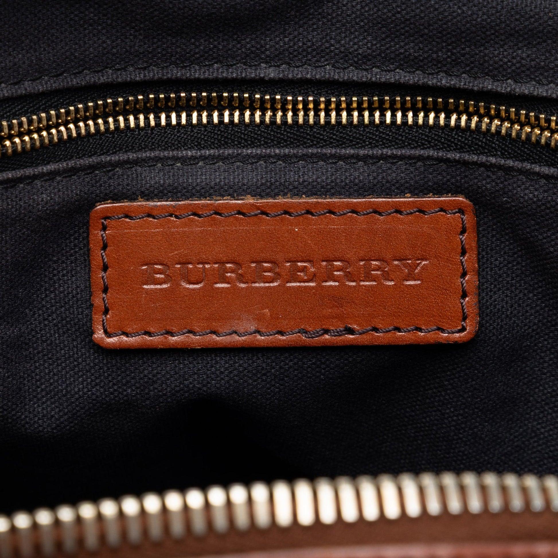 Burberry Small Leather Trimmed House Check Canvas Bridle Orchard Satchel