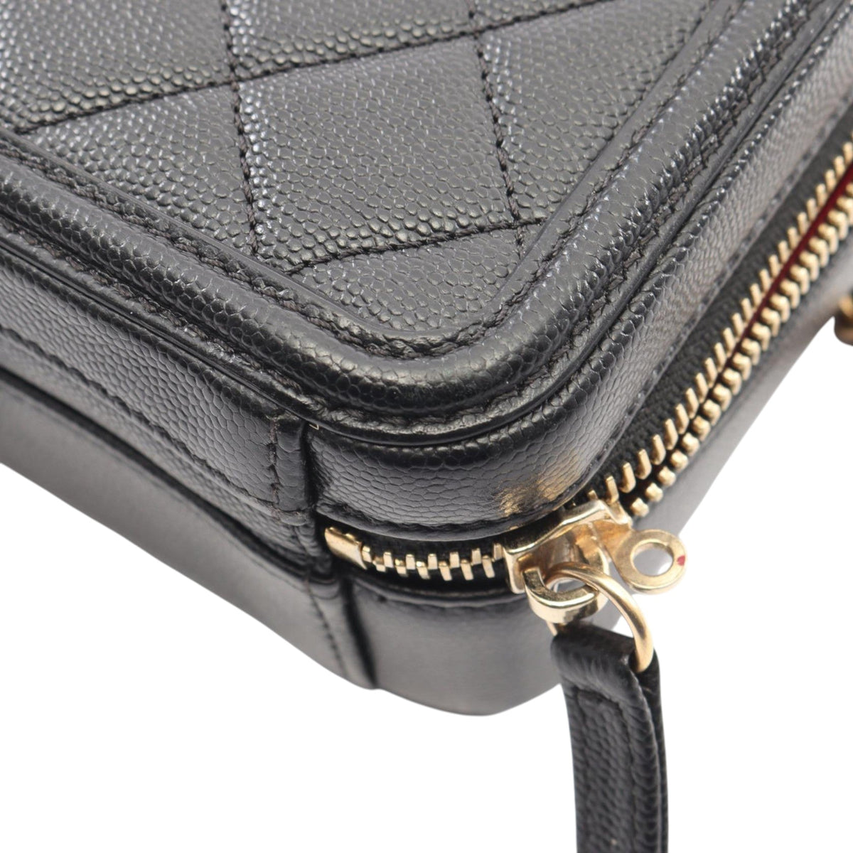 Chanel Caviar CC Filigree Vertical Vanity Case