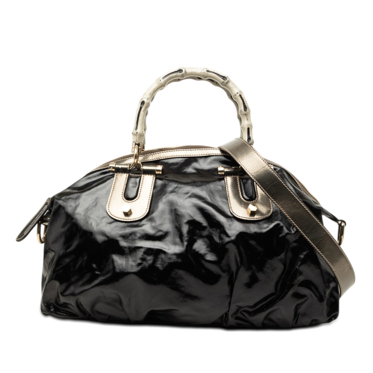 Gucci Coated Canvas Bamboo Dialux Pop Satchel