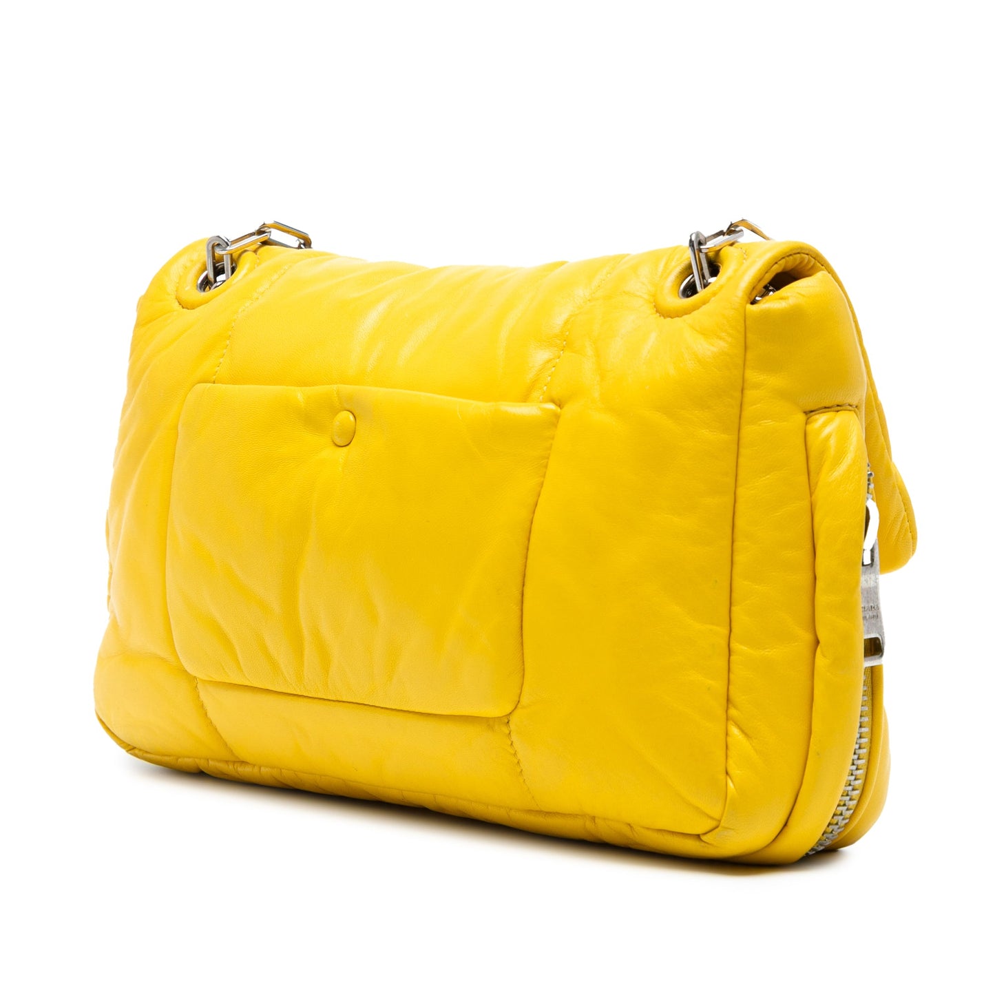 Prada Nappa Bomber Sound Lock Chain Flap