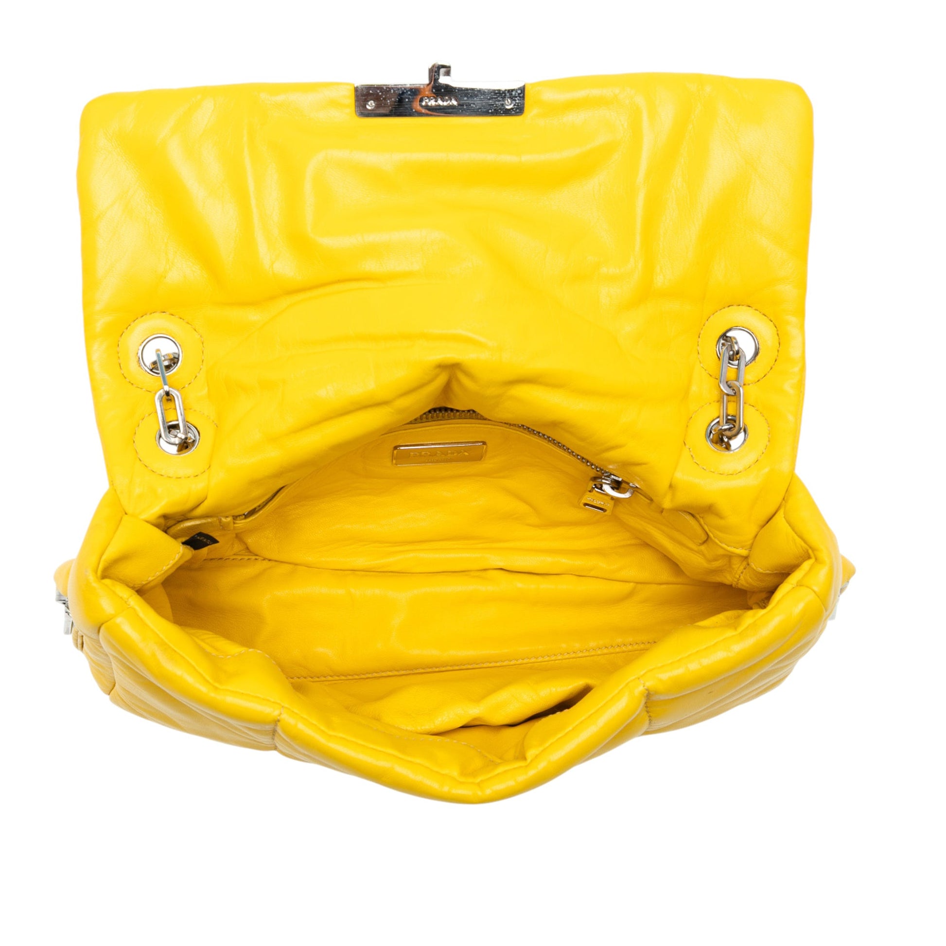 Prada Nappa Bomber Sound Lock Chain Flap