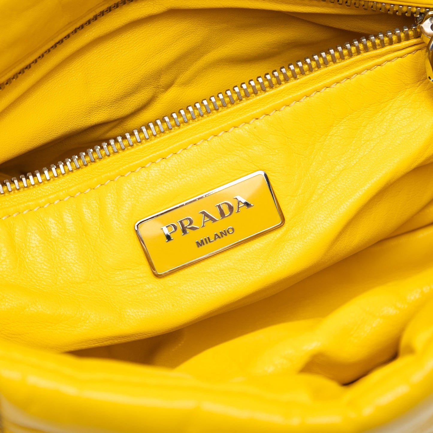Prada Nappa Bomber Sound Lock Chain Flap