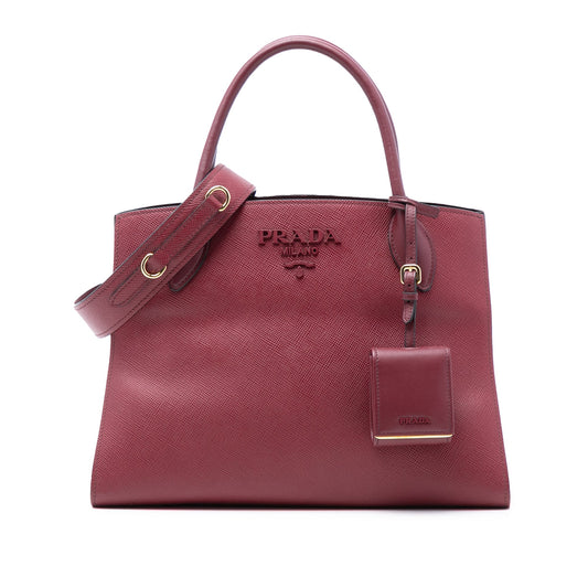 Medium Saffiano Cuir Monochrome Top Handle Tote