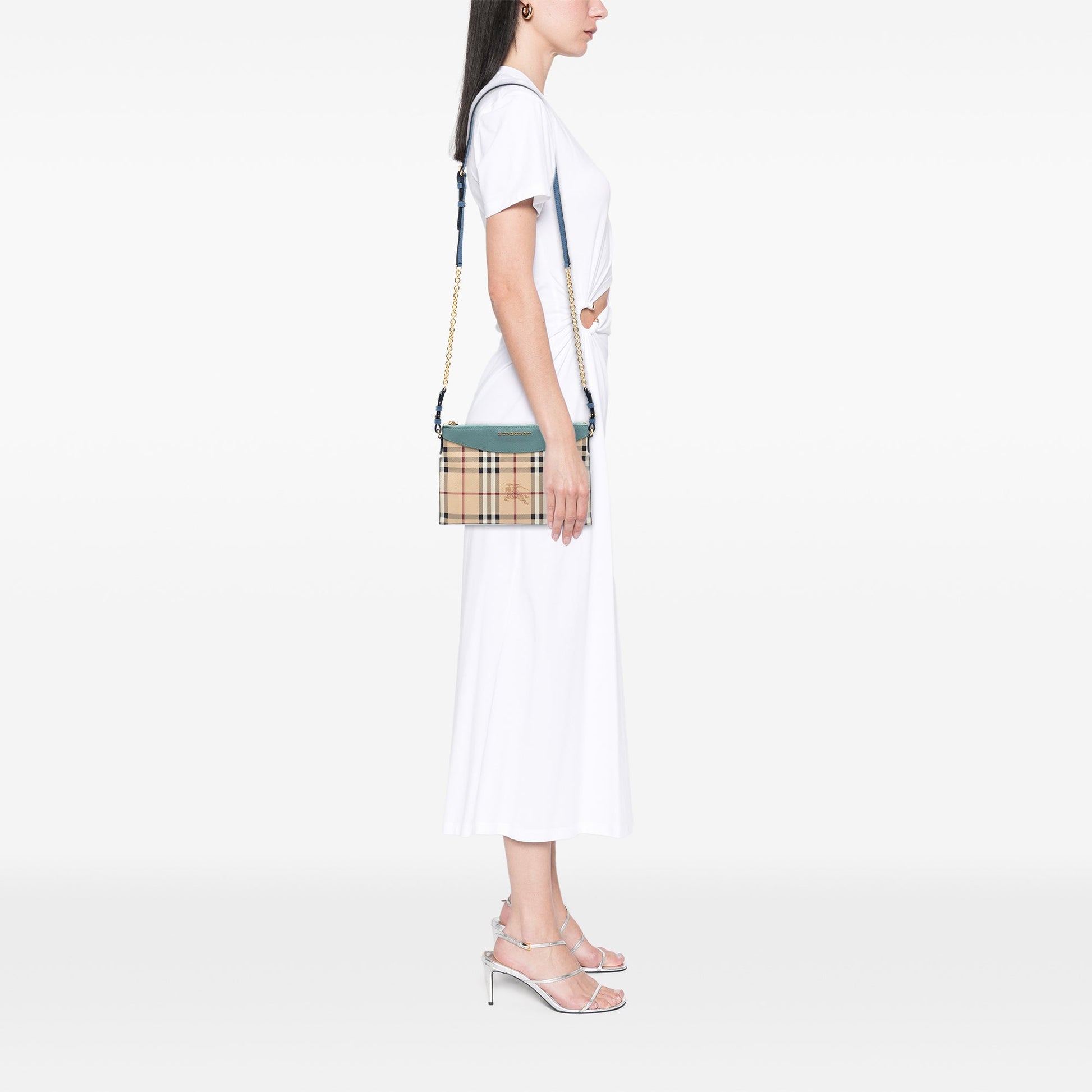 Burberry Haymarket Check Coated Canvas Peyton Crossbody