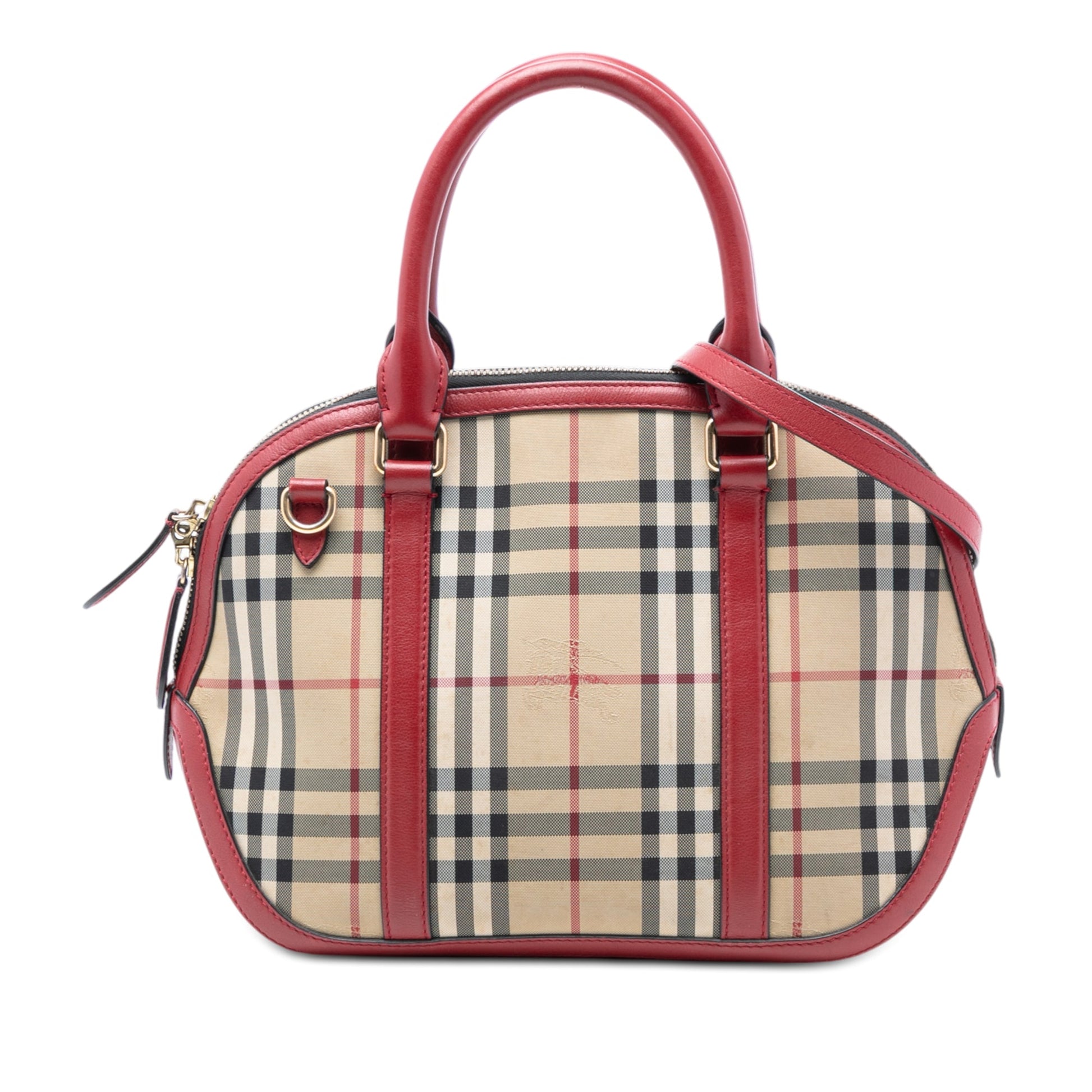Burberry Small Haymarket Check Coated Canvas Orchard Bowling Bag
