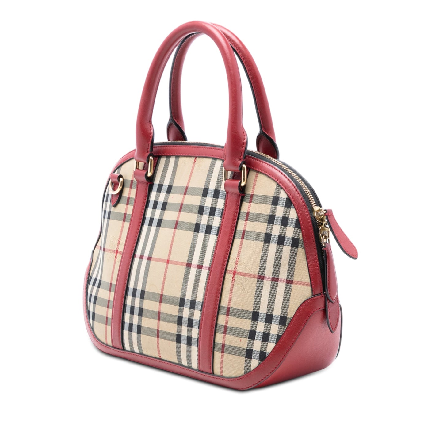 Burberry Small Haymarket Check Coated Canvas Orchard Bowling Bag