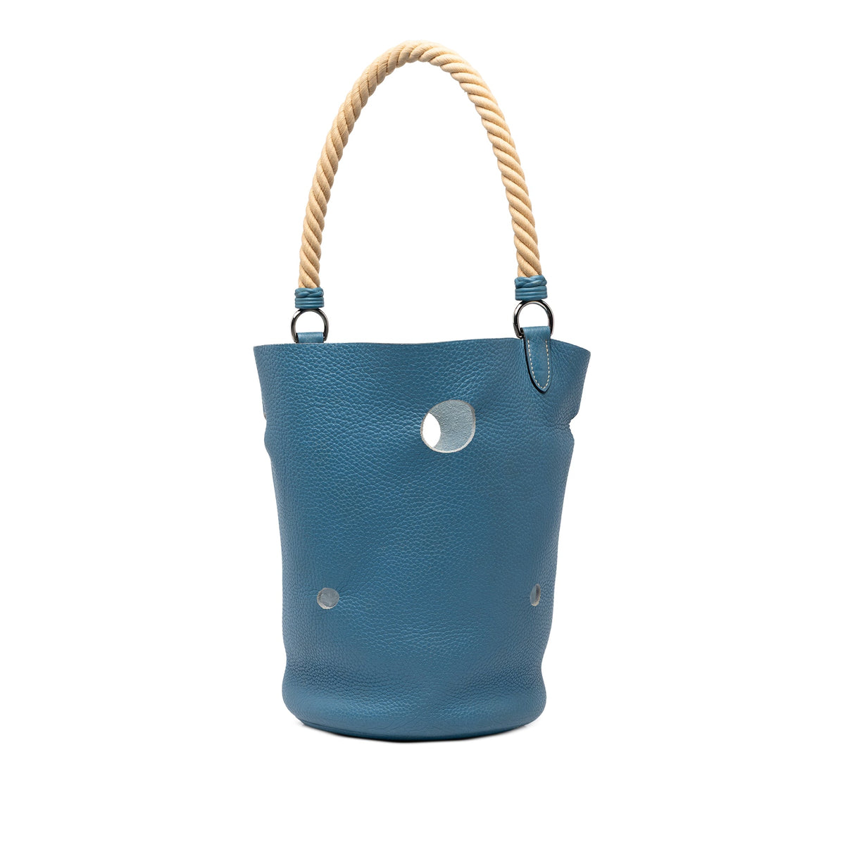 Hermès Clemence Mangeoire Bucket PM — Blue