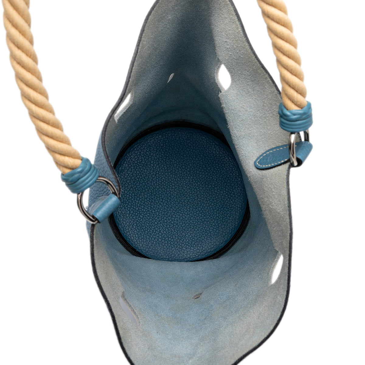 Hermès Clemence Mangeoire Bucket PM — Blue