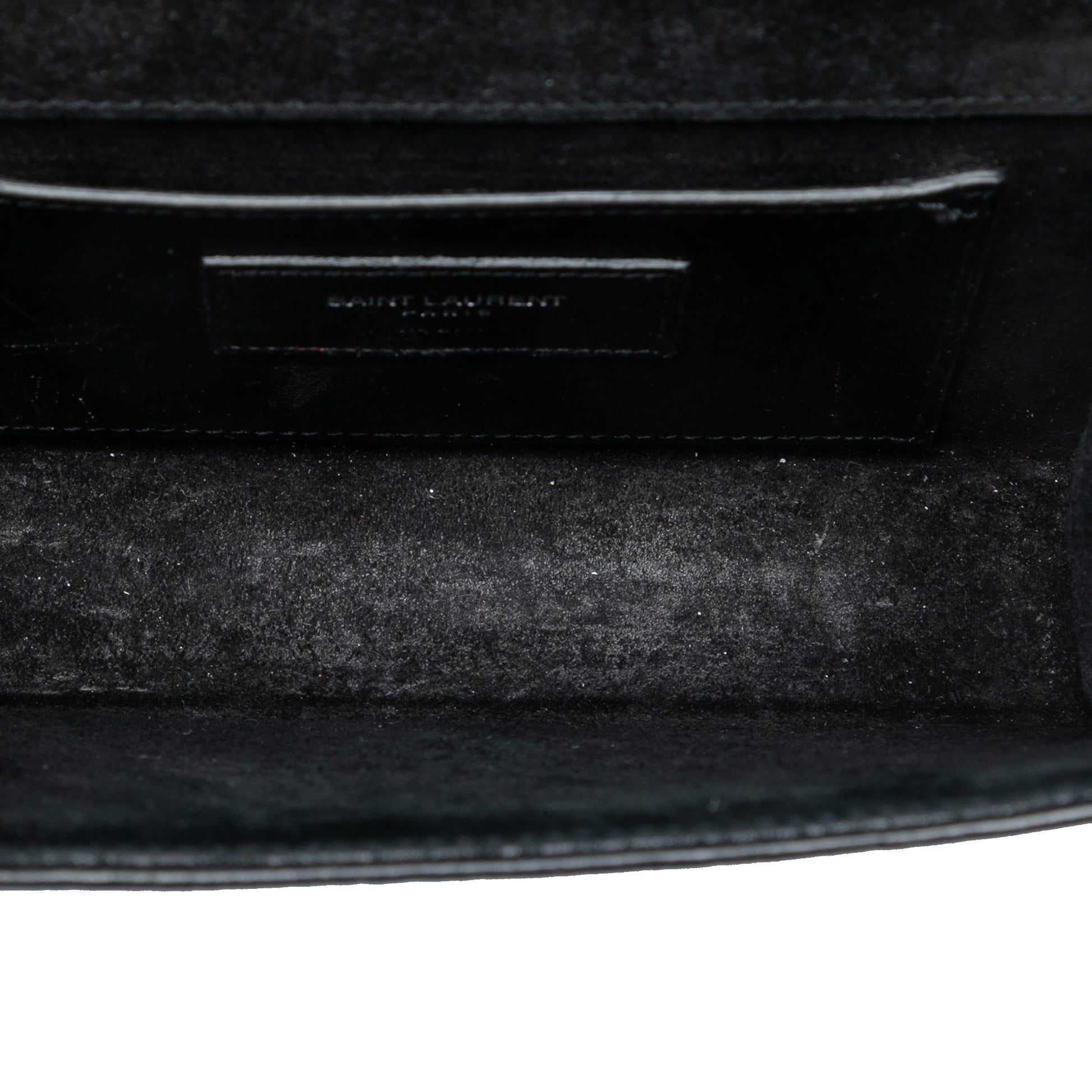 Saint Laurent Small Croc Embossed Leather Monogram Kate Tassel Crossbody