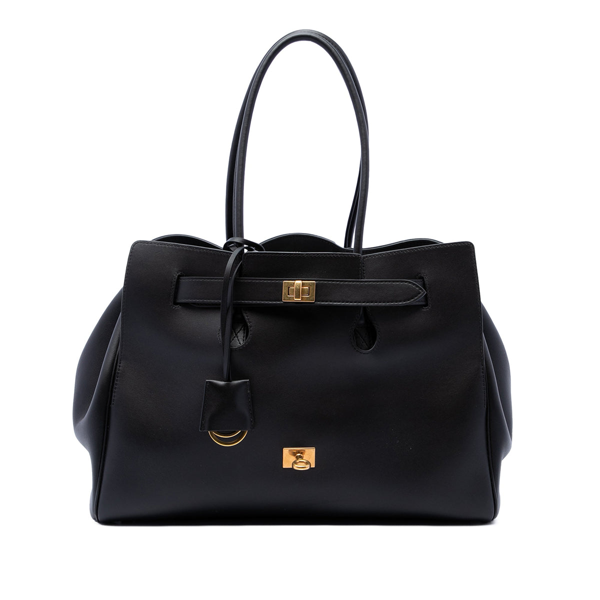 Balenciaga Medium Smooth Calfskin Bel Air Carry All Tote — Black