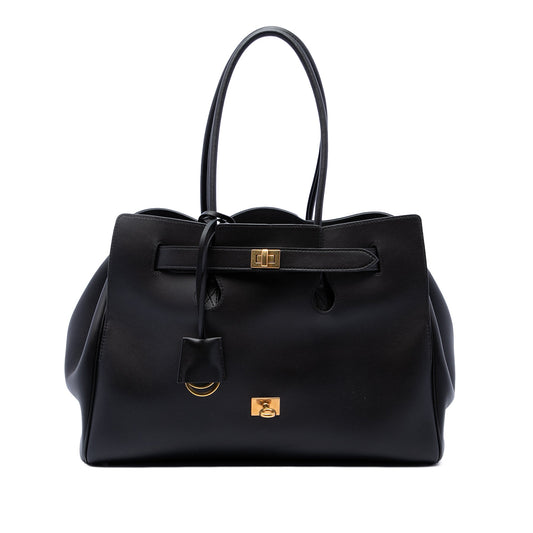 Balenciaga Medium Smooth Calfskin Bel Air Carry All Tote — Black