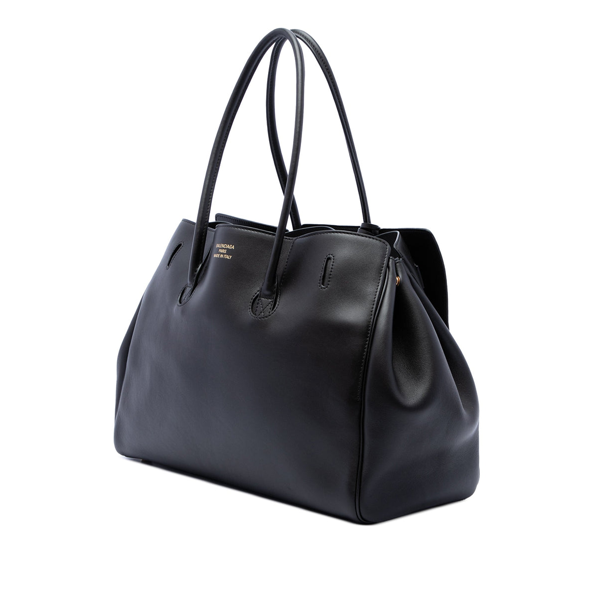Balenciaga Medium Smooth Calfskin Bel Air Carry All Tote — Black