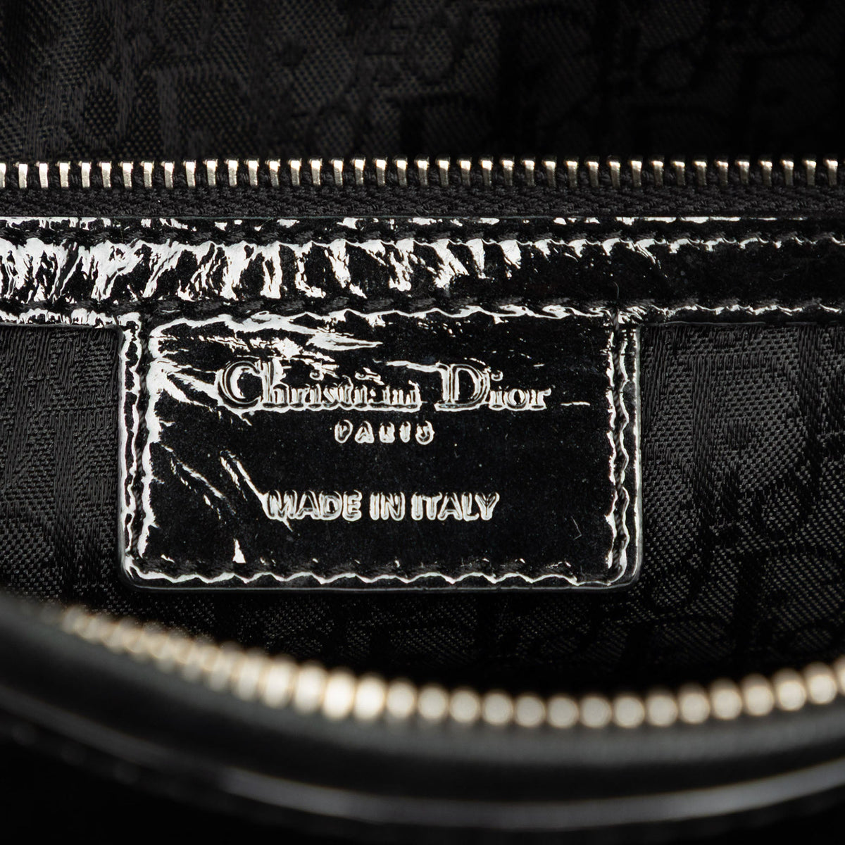 Dior Large Patent Cannage Lady Dior — Black