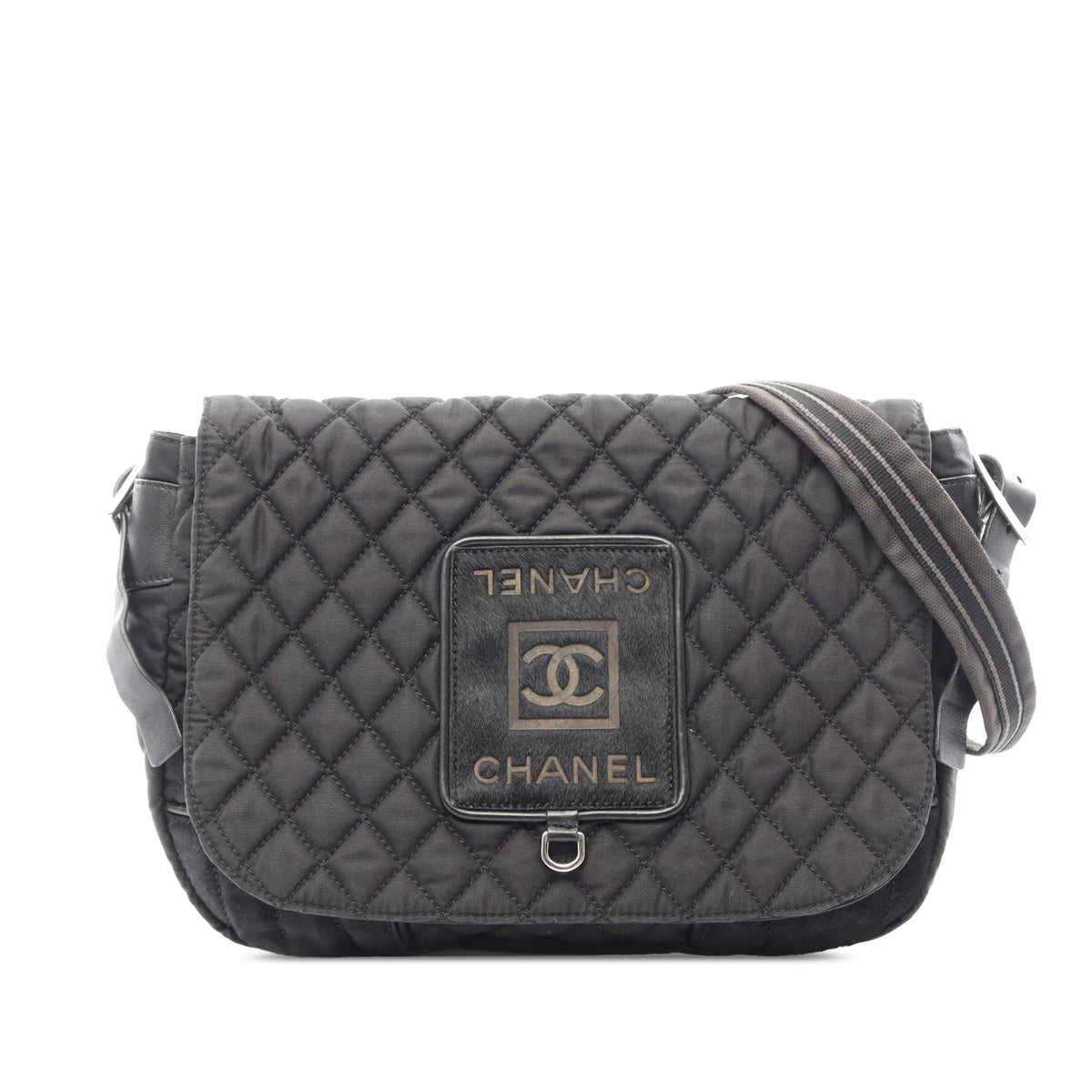 Chanel Sport Line Quilted Nylon Flap — Black