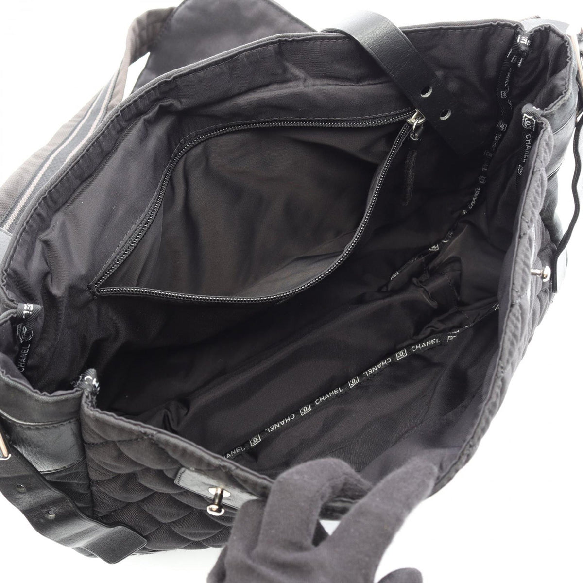 Chanel Sport Line Quilted Nylon Flap — Black
