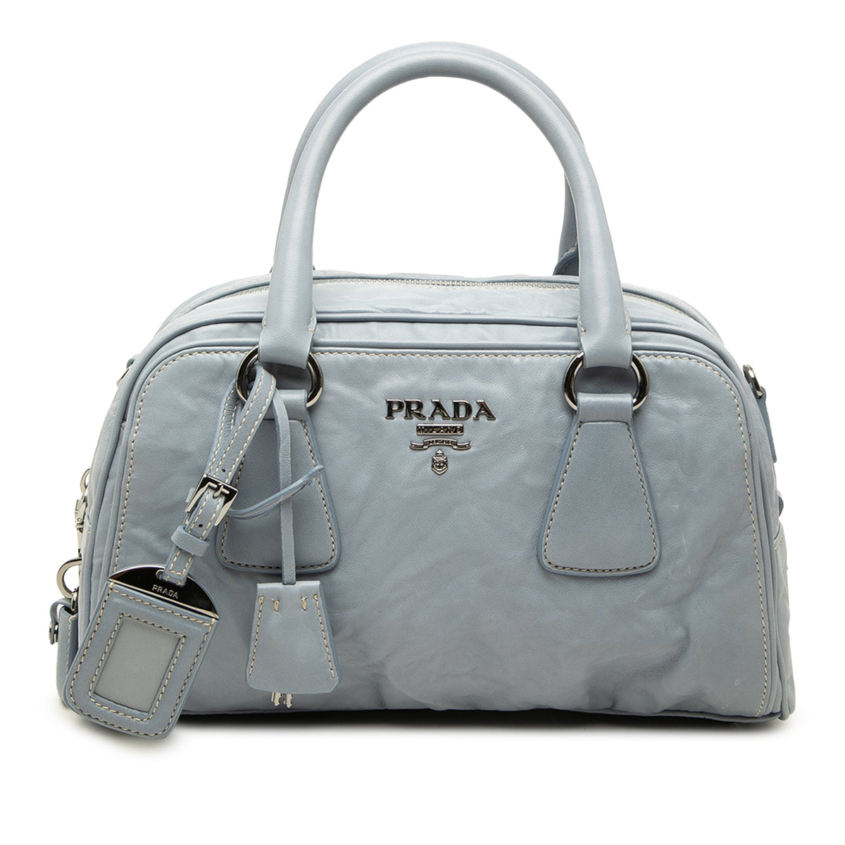 Prada Nappa Antique Re Edition 2001 Top Handle Bag — Blue