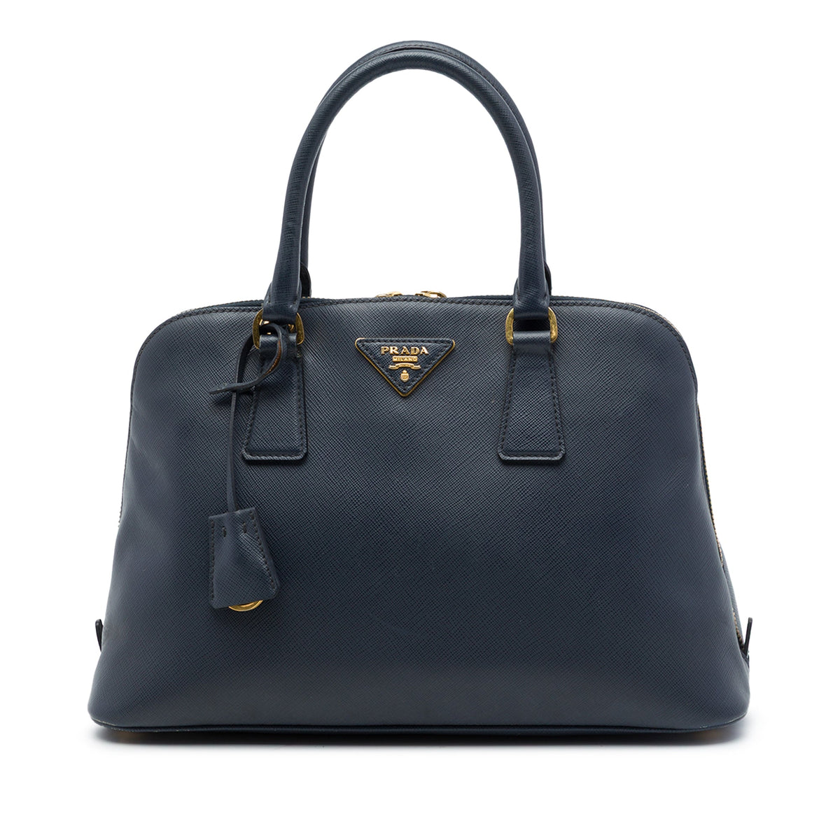 Prada Medium Saffiano Lux Promenade Satchel — Blue