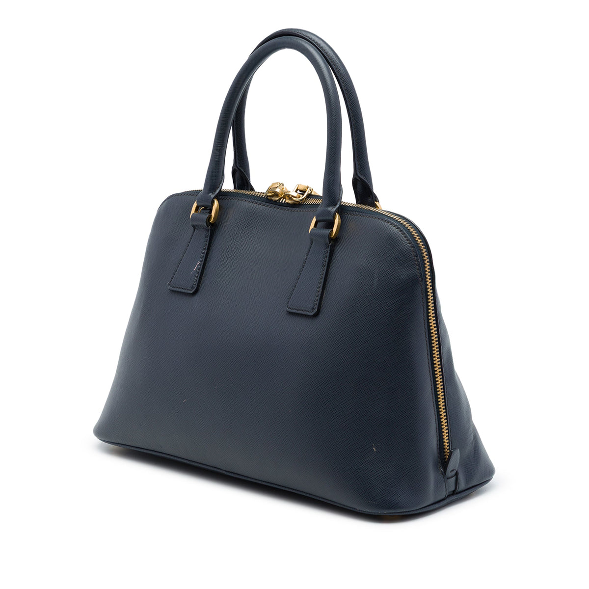 Prada Medium Saffiano Lux Promenade Satchel — Blue