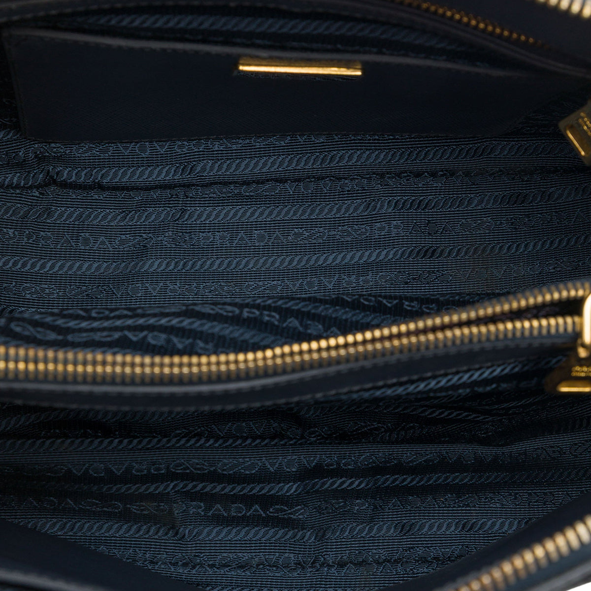 Prada Medium Saffiano Lux Promenade Satchel — Blue