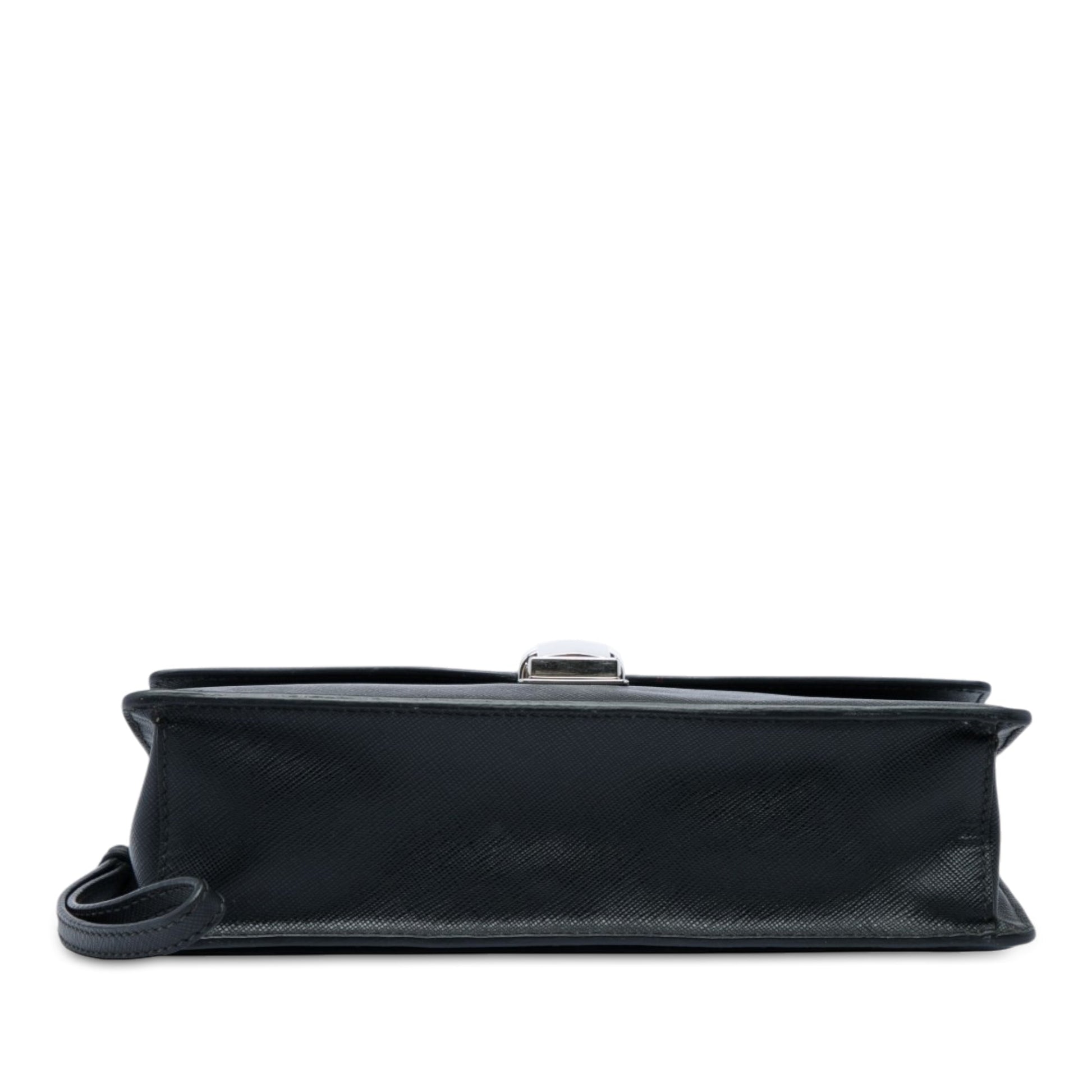 Prada Bicolor Saffiano Push Lock Clutch