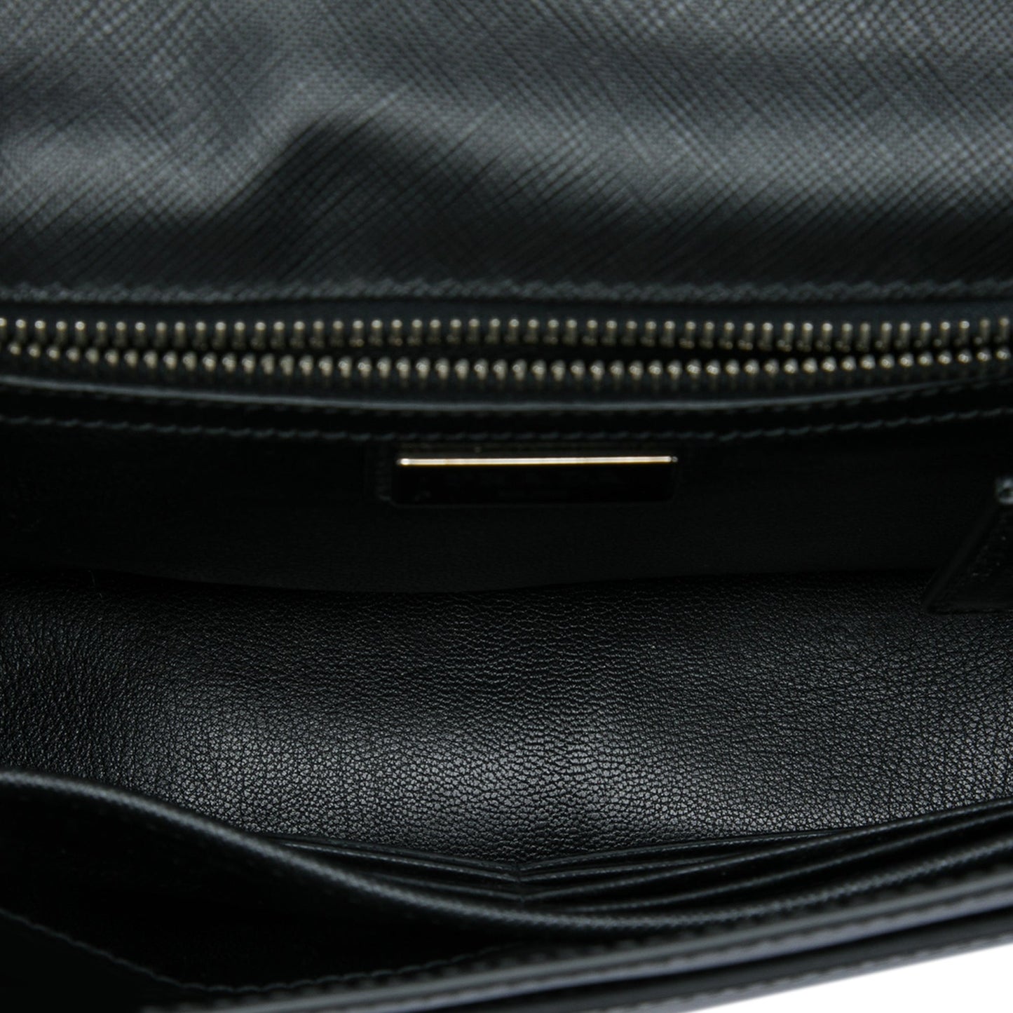 Prada Bicolor Saffiano Push Lock Clutch