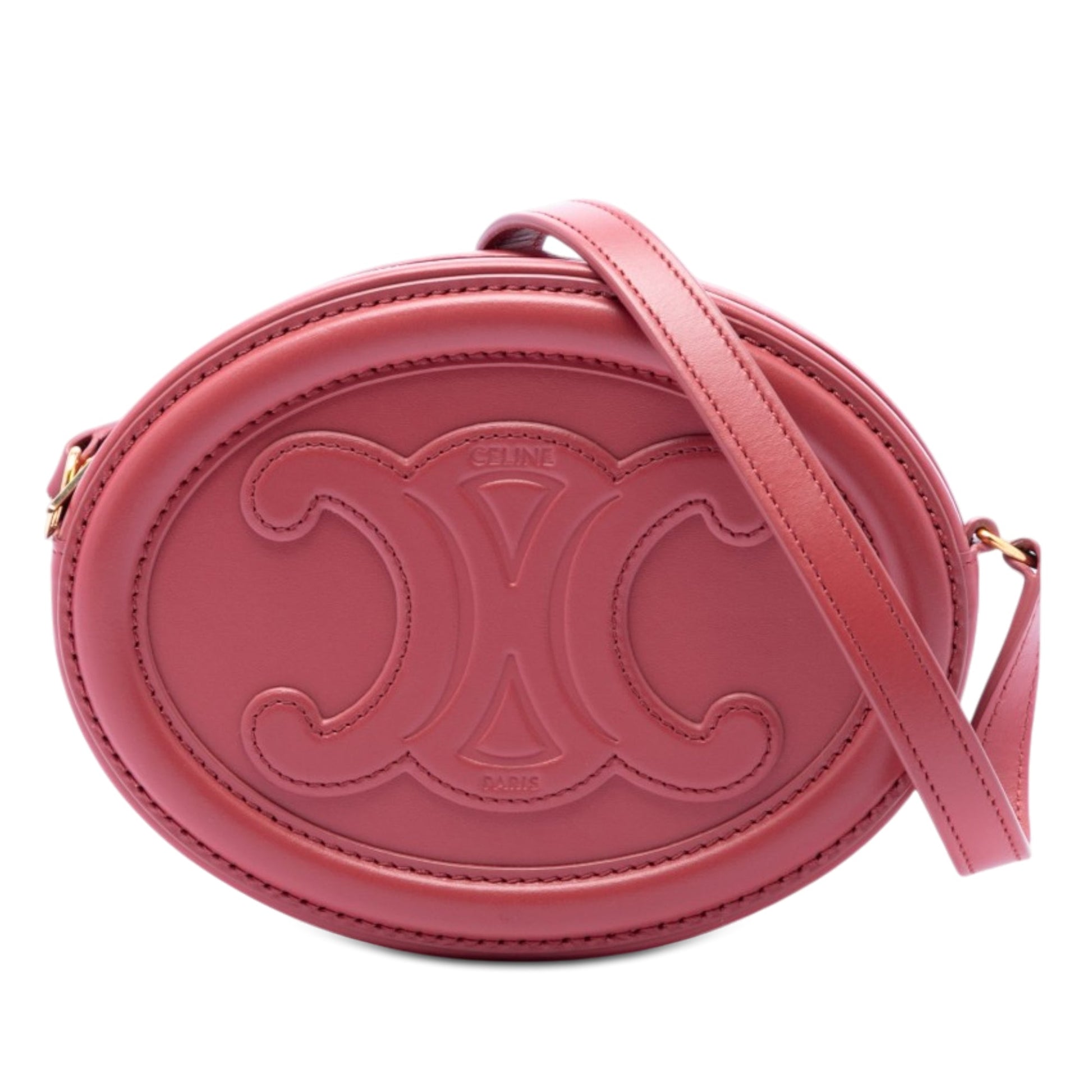 Celine Small Calfskin Cuir Triomphe Oval Crossbody