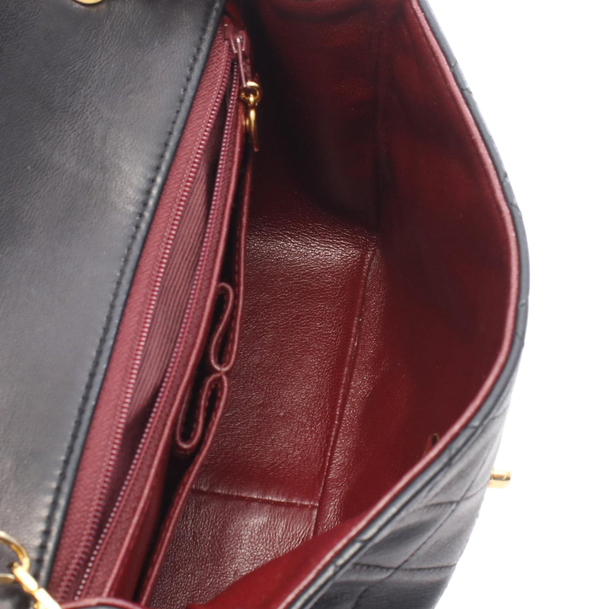 Chanel Small Square Quilted Lambskin Flap — Black