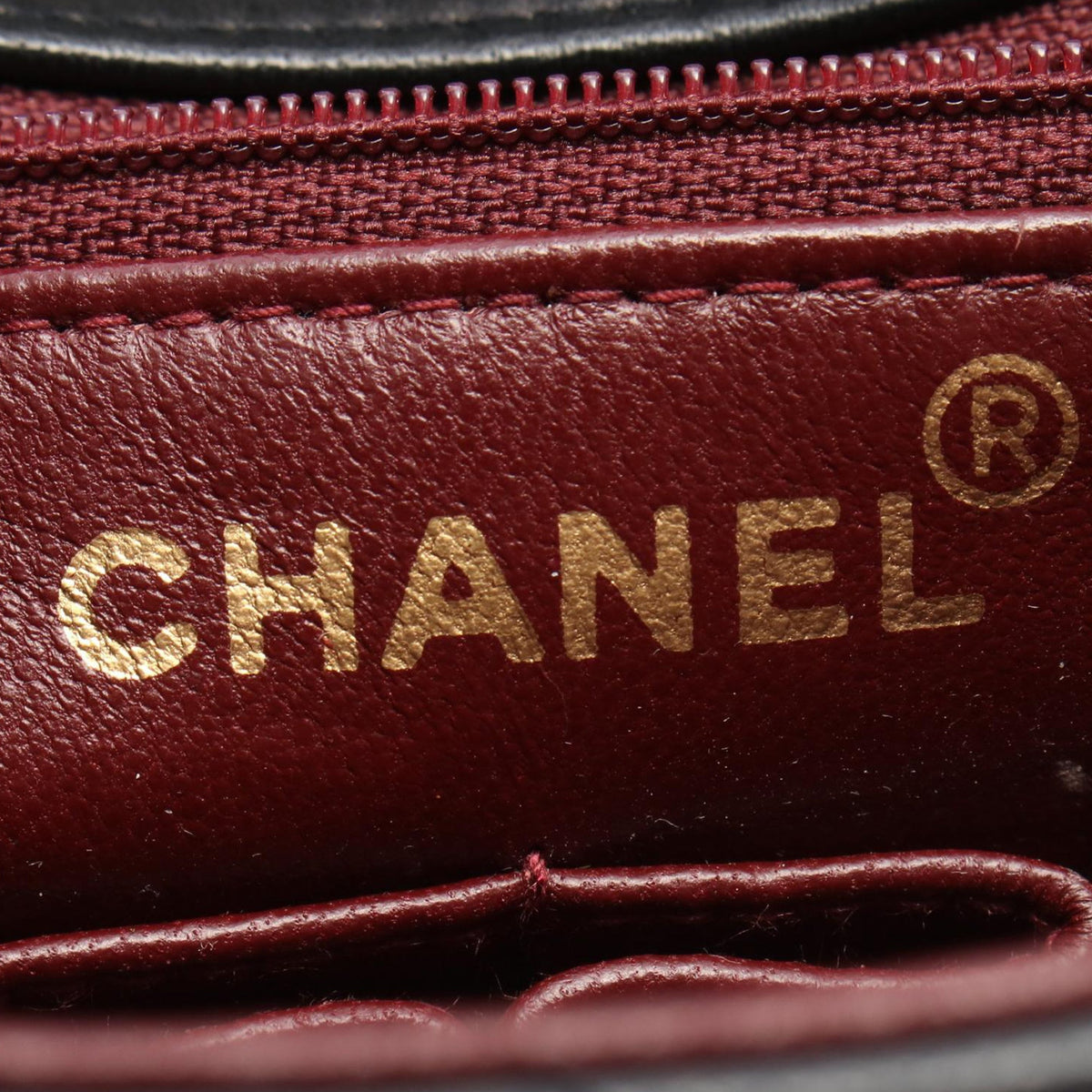 Chanel Small Square Quilted Lambskin Flap — Black