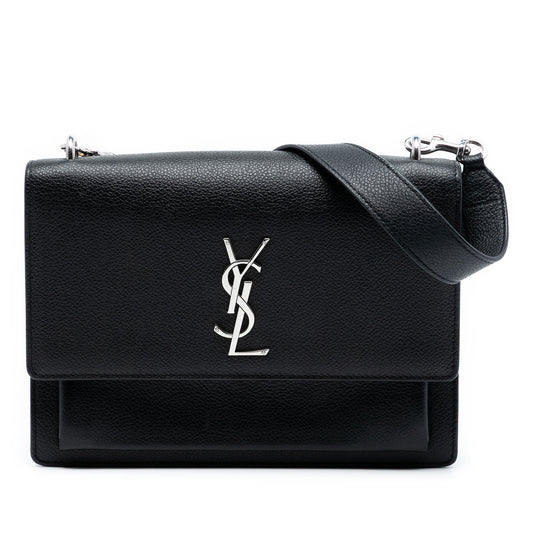 Saint Laurent Medium Grained Calfskin Monogram Sunset Crossbody