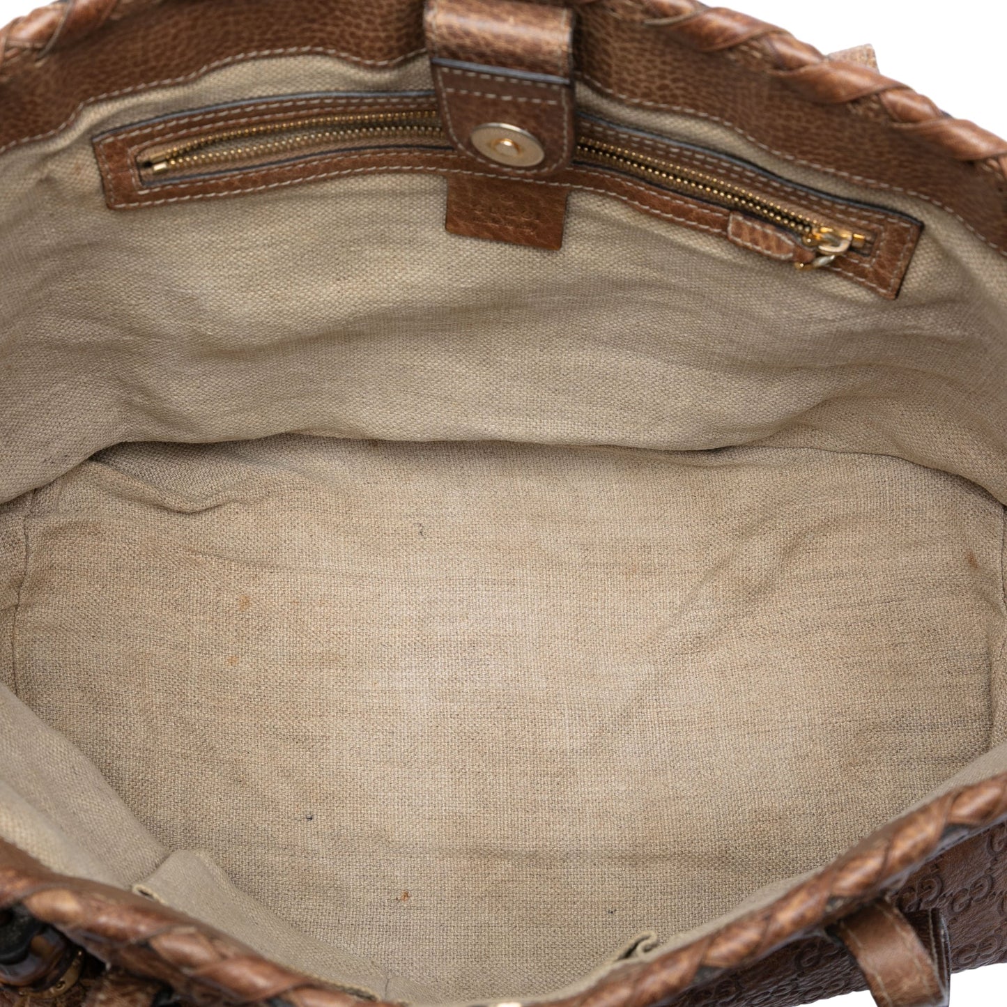 Gucci Medium Guccissima Bamboo Tassel Tote