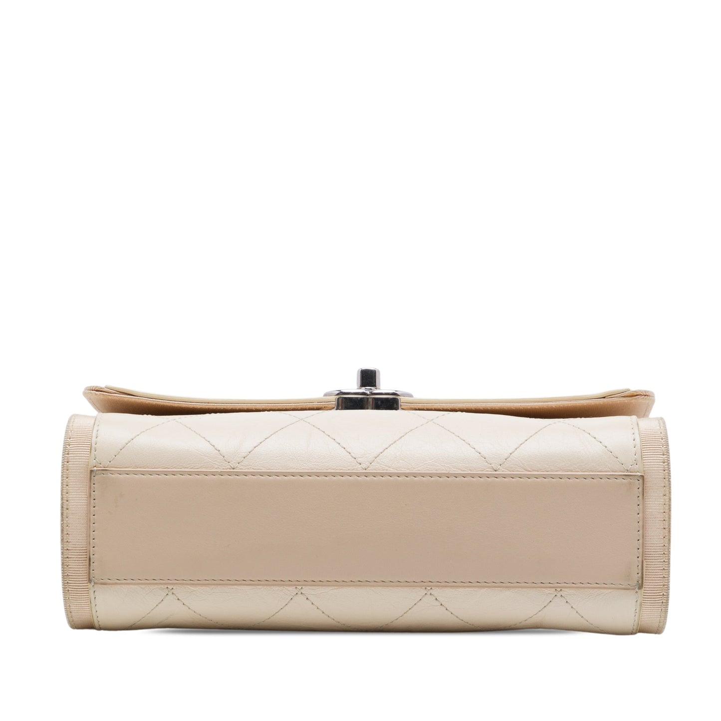 Chanel CC Quilted Crumpled Calfskin and Grosgrain Flap