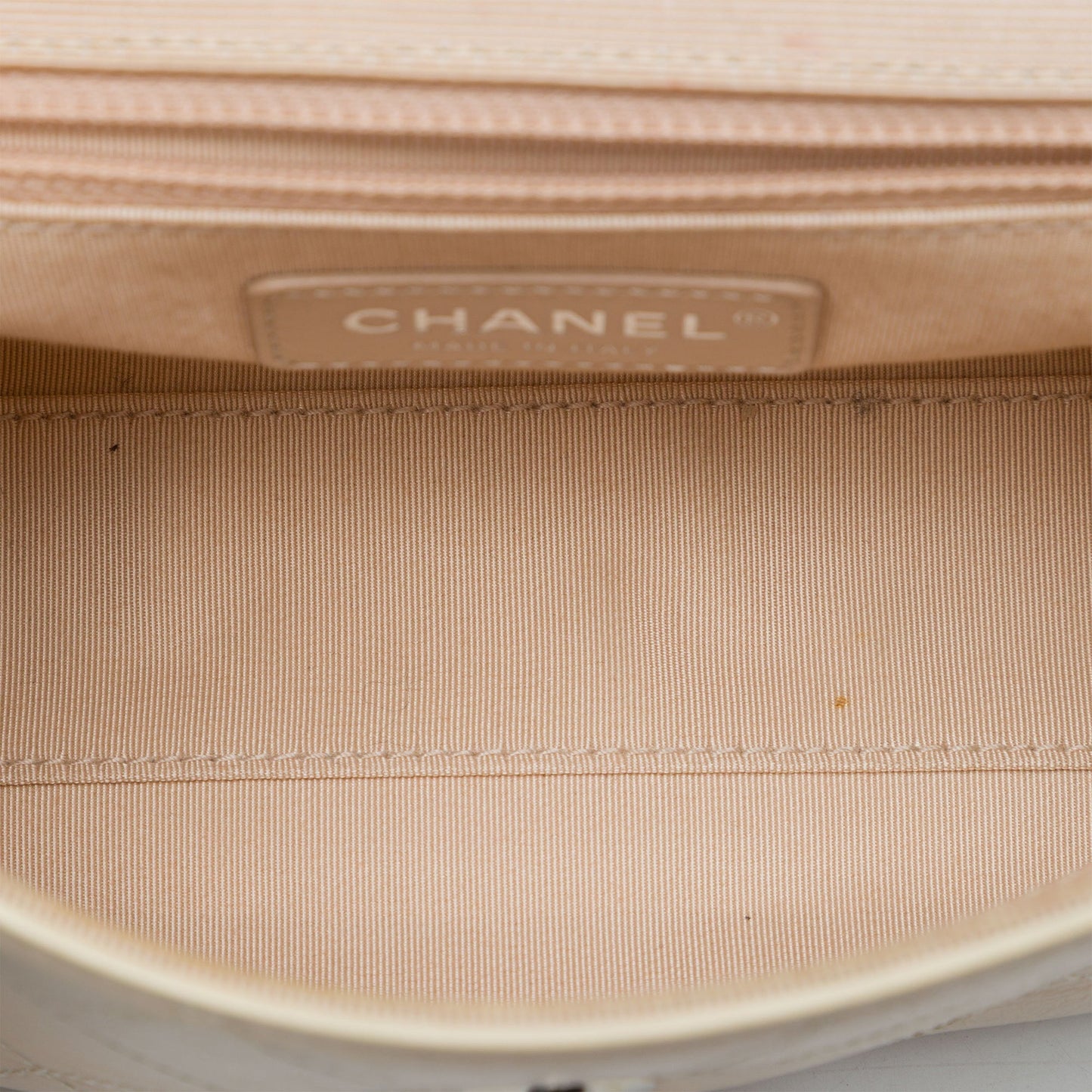Chanel CC Quilted Crumpled Calfskin and Grosgrain Flap