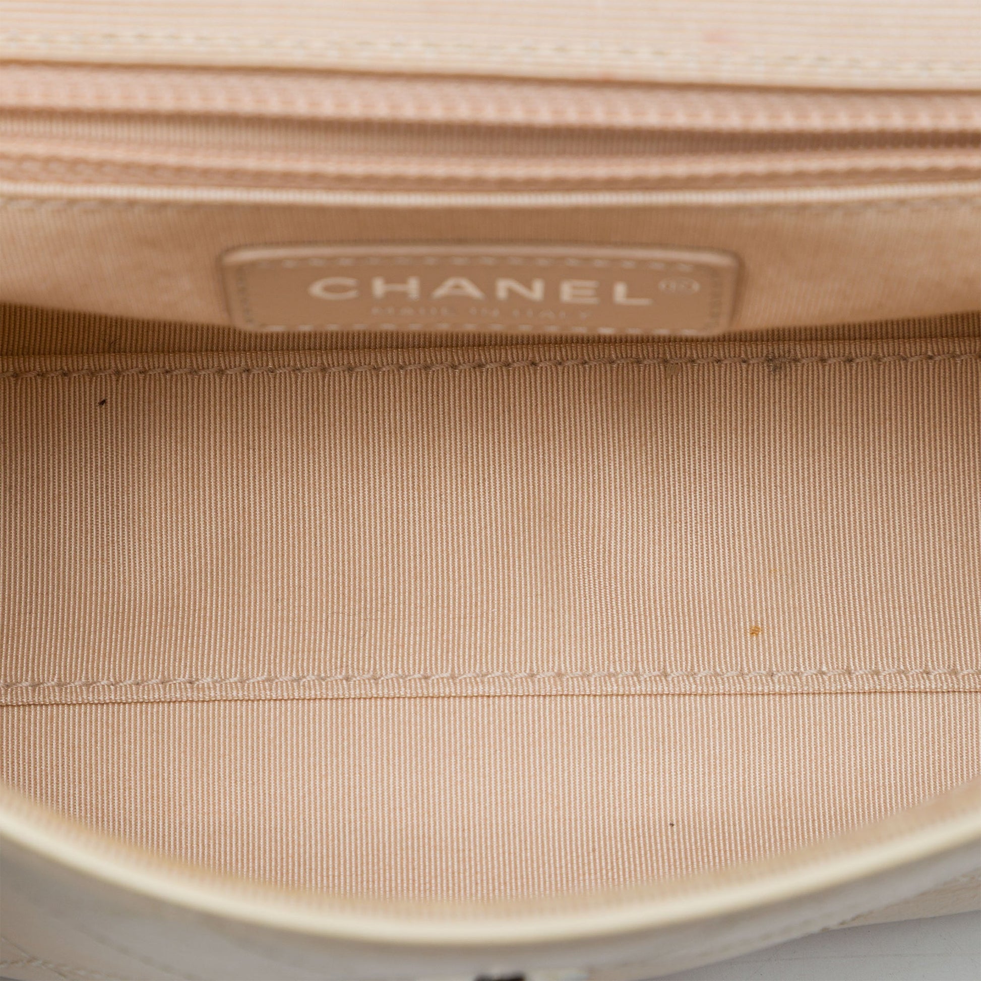 Chanel CC Quilted Crumpled Calfskin and Grosgrain Flap