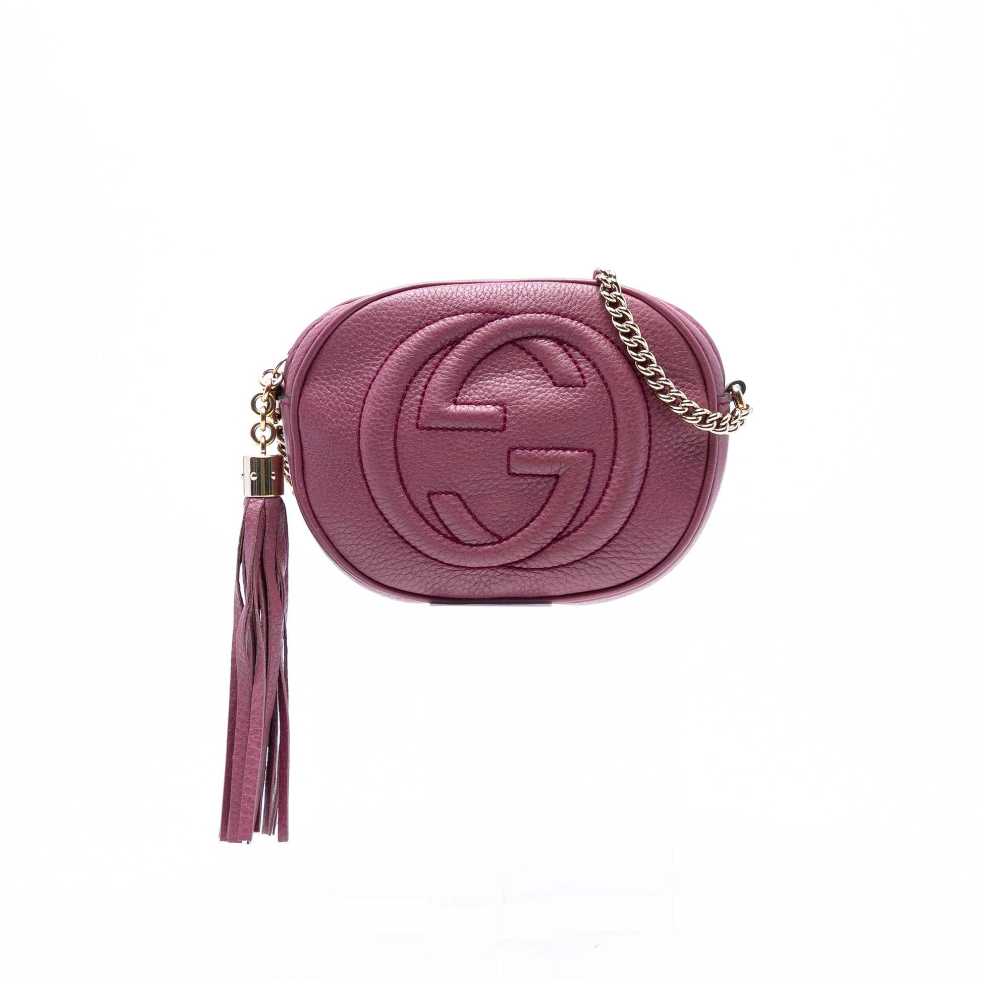 Gucci Mini Pebbled Calfskin Soho Chain Crossbody