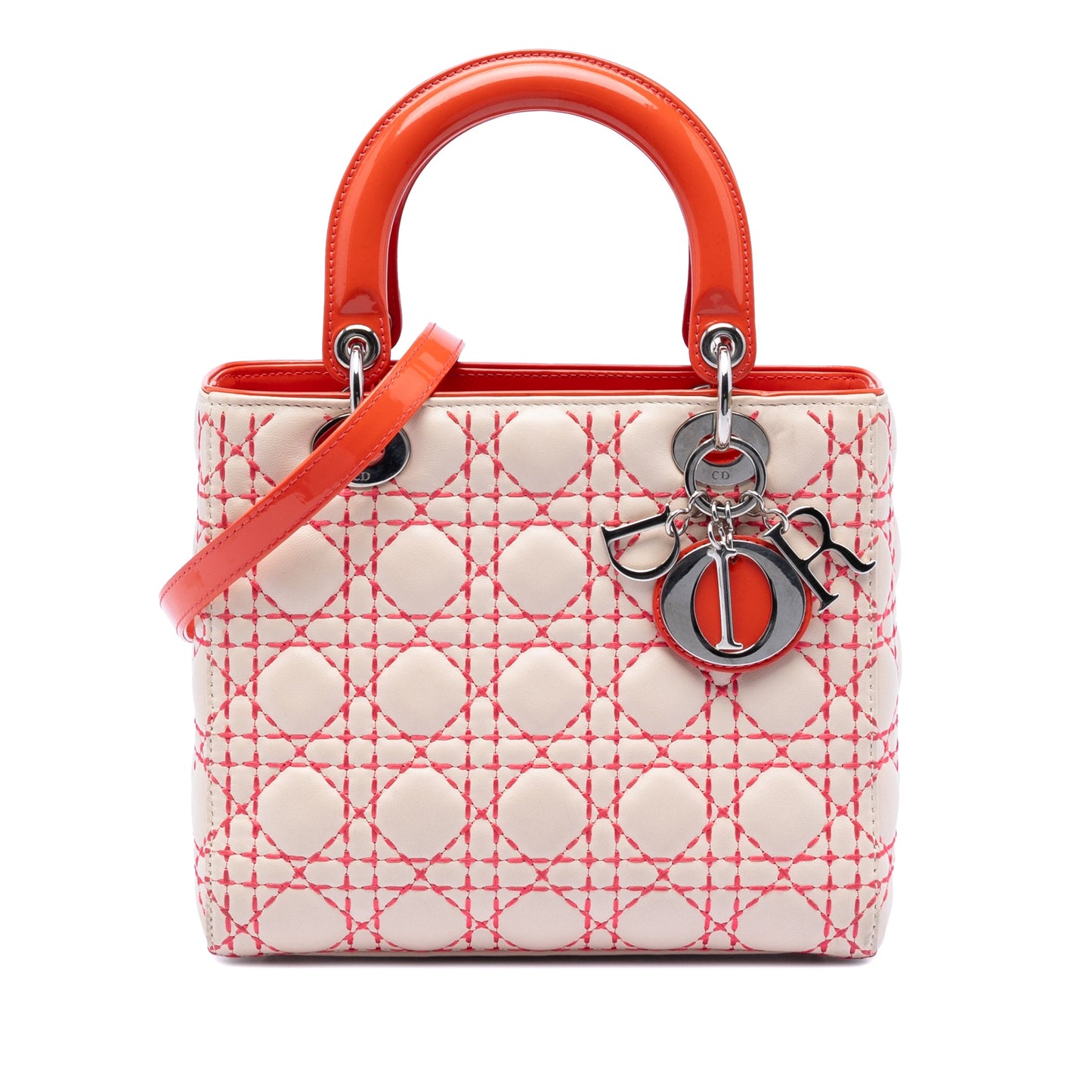Medium Lambskin Cannage Stitched Lady Dior