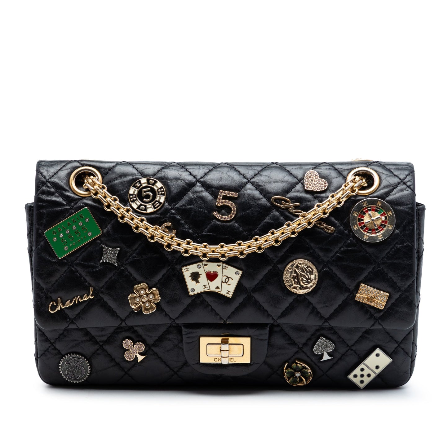 Chanel Quilted Aged Calfskin Reissue 2.55 Lucky Charms Double Flap 225