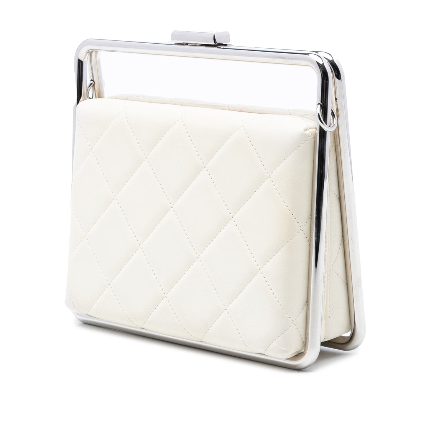 Chanel Quilted Lambskin Metal Bar Convertible Clutch