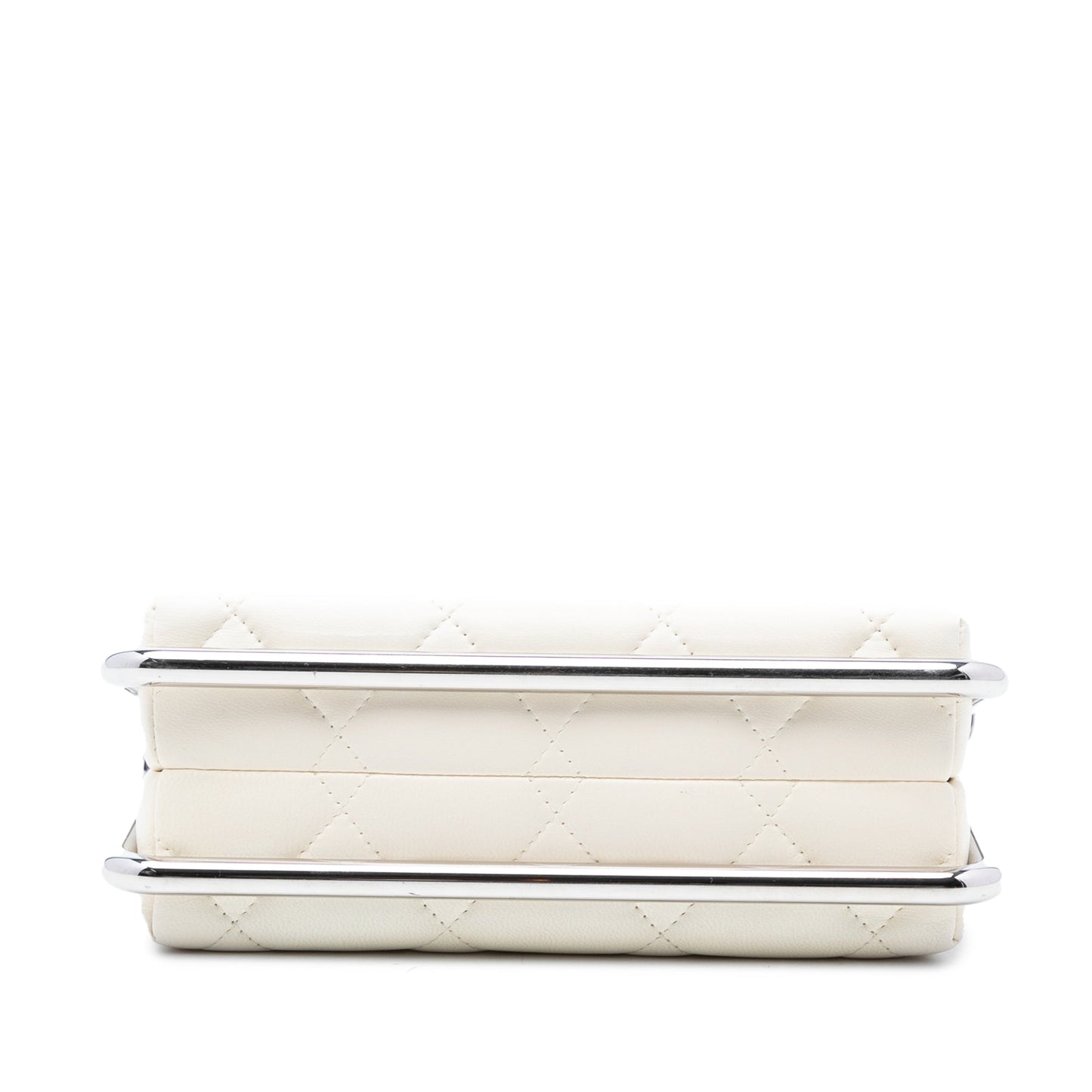 Chanel Quilted Lambskin Metal Bar Convertible Clutch