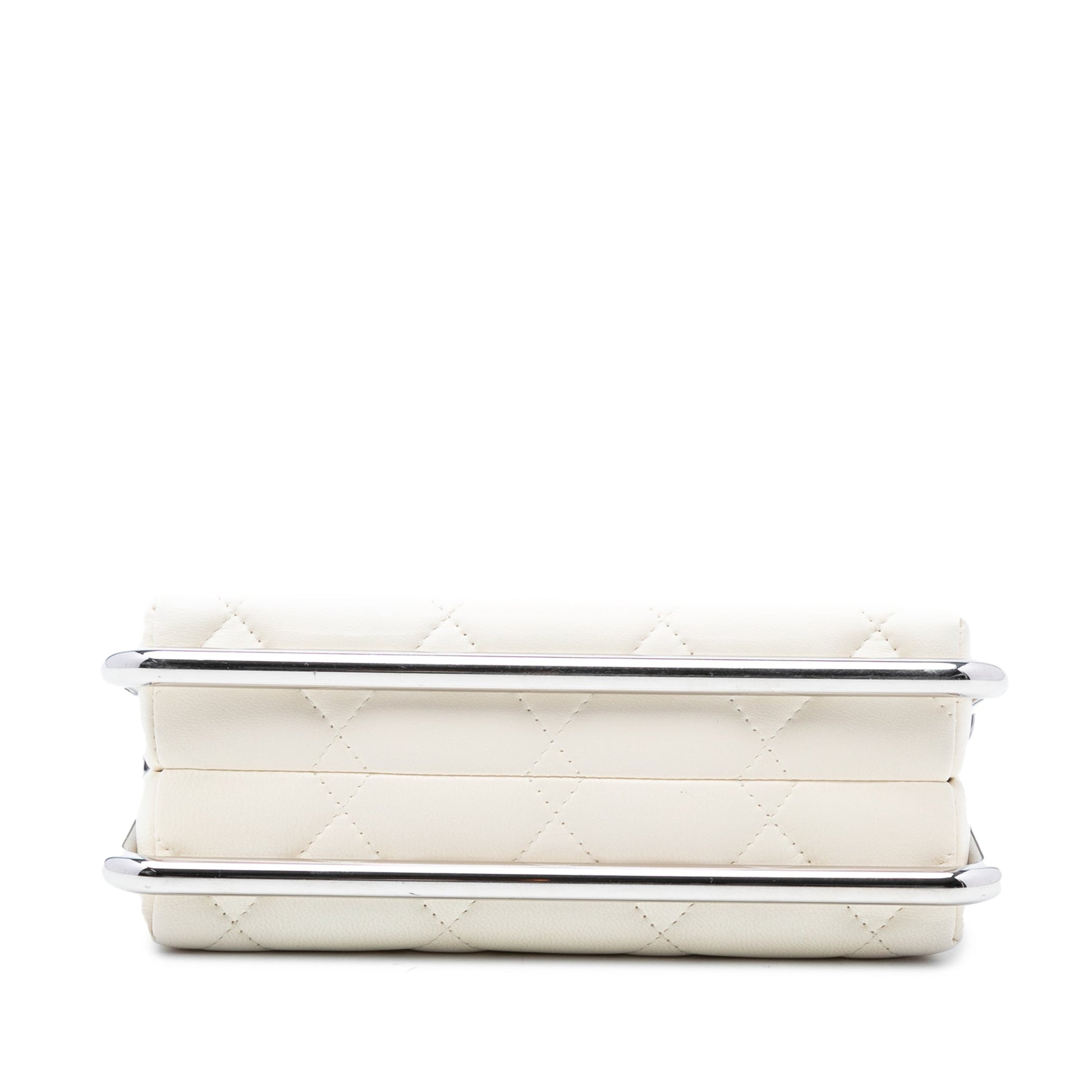 Chanel Quilted Lambskin Metal Bar Convertible Clutch