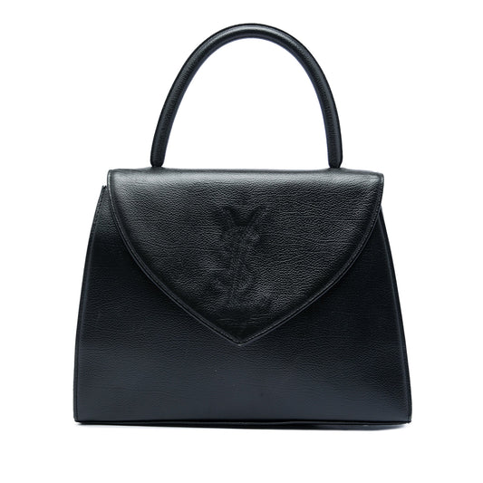Saint Laurent Textured Leather Monogram Top Handle Bag