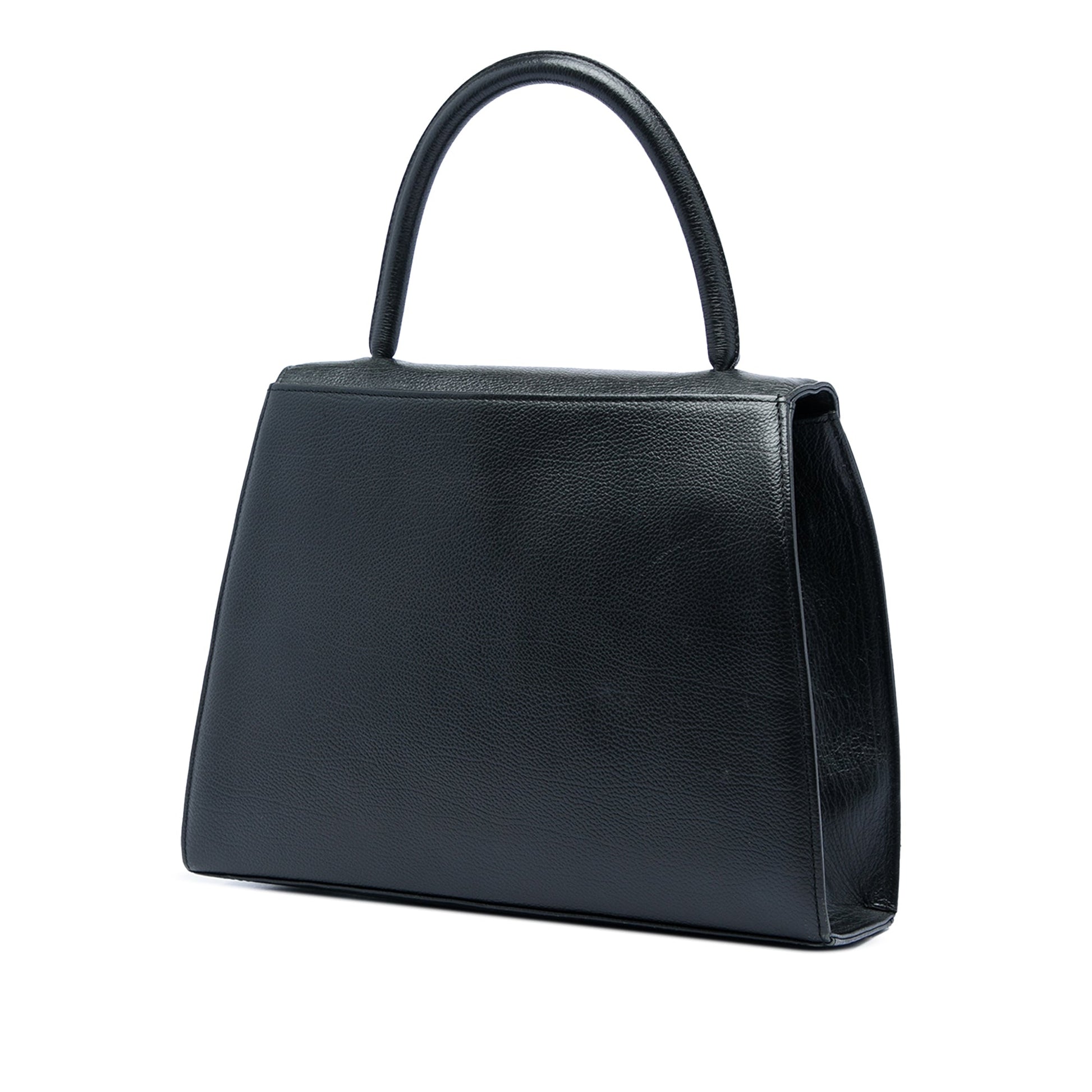 Saint Laurent Textured Leather Monogram Top Handle Bag