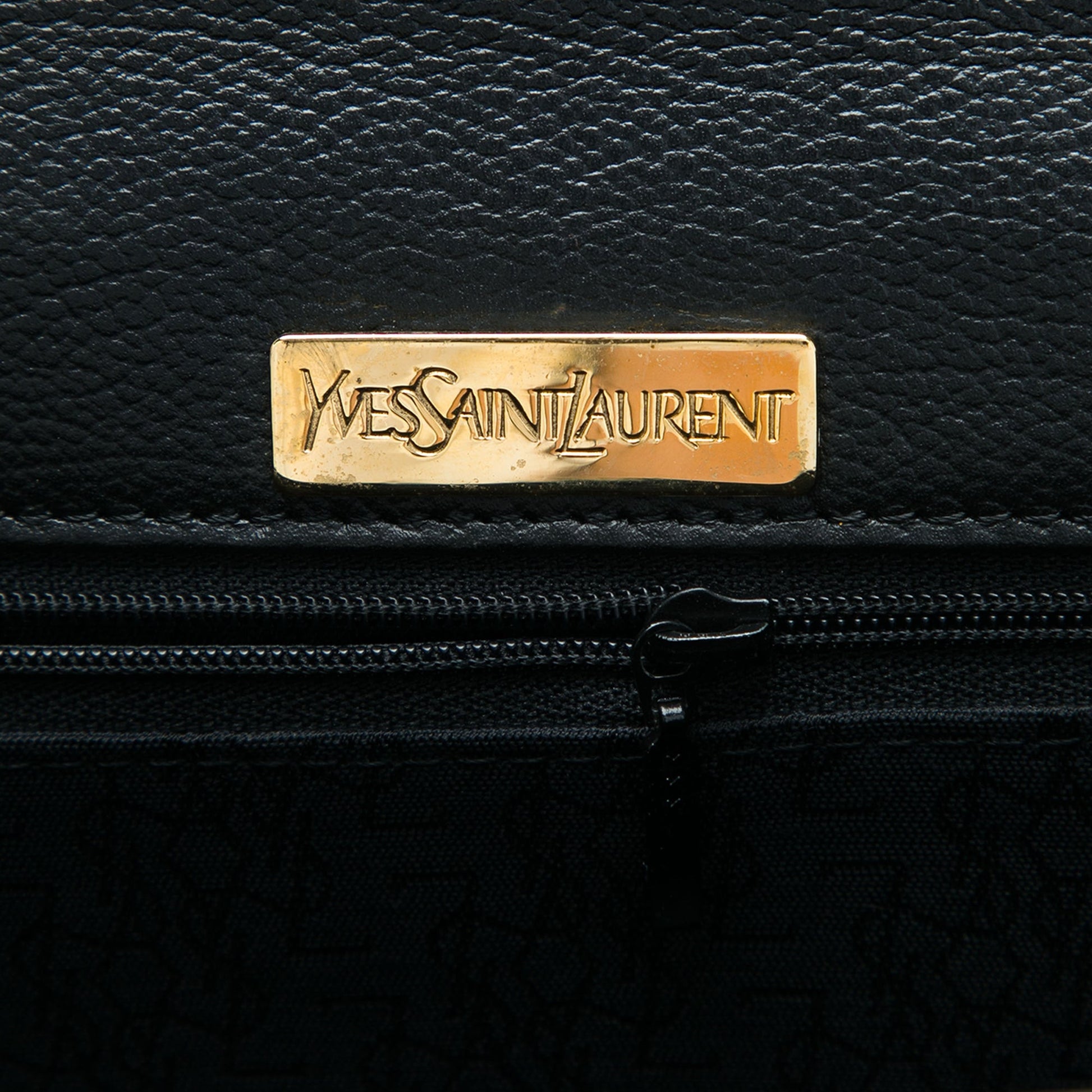 Saint Laurent Textured Leather Monogram Top Handle Bag