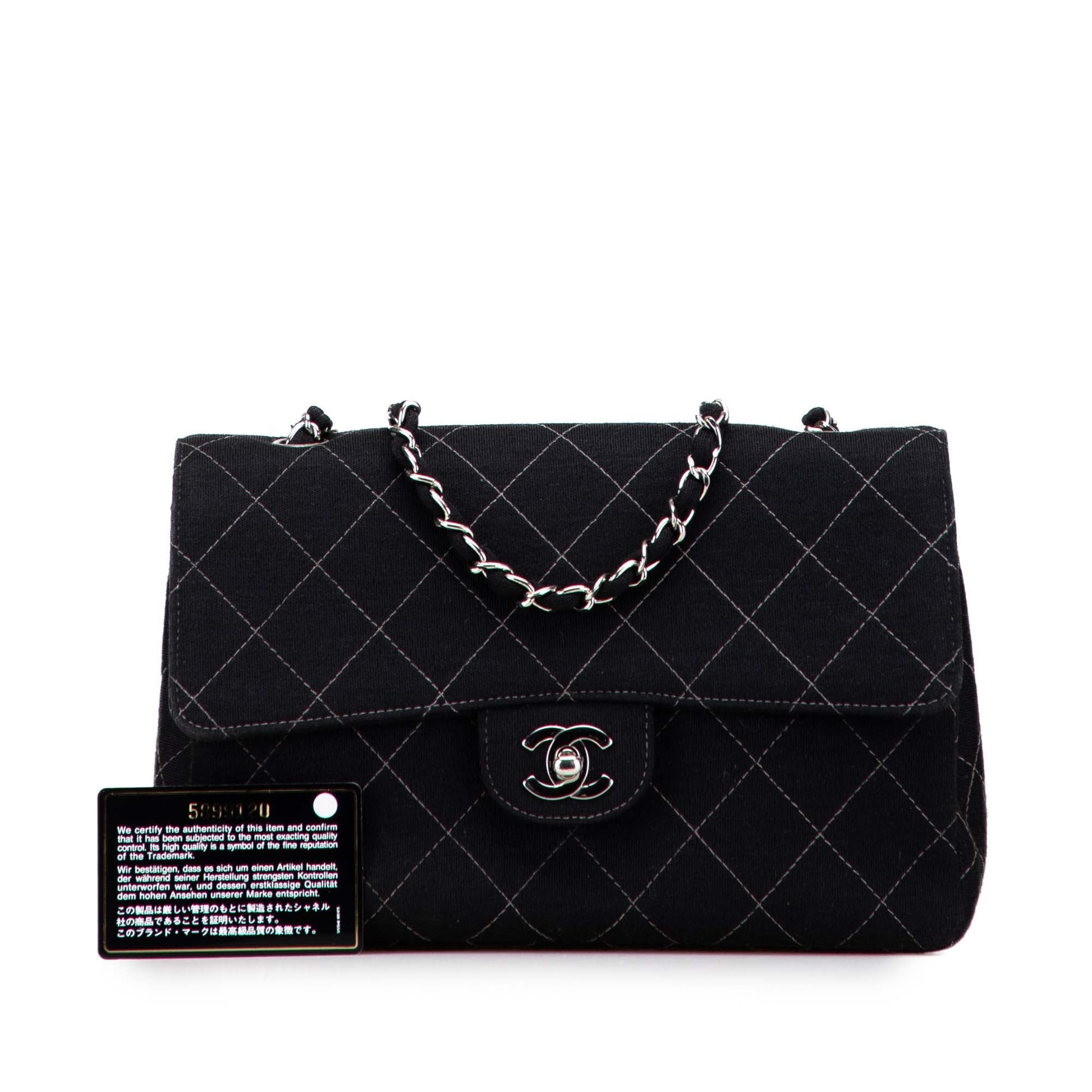 Chanel Medium Quilted Jersey Single Flap