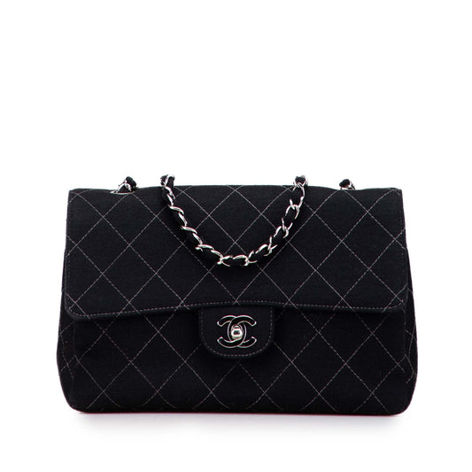 Chanel Medium Quilted Jersey Single Flap