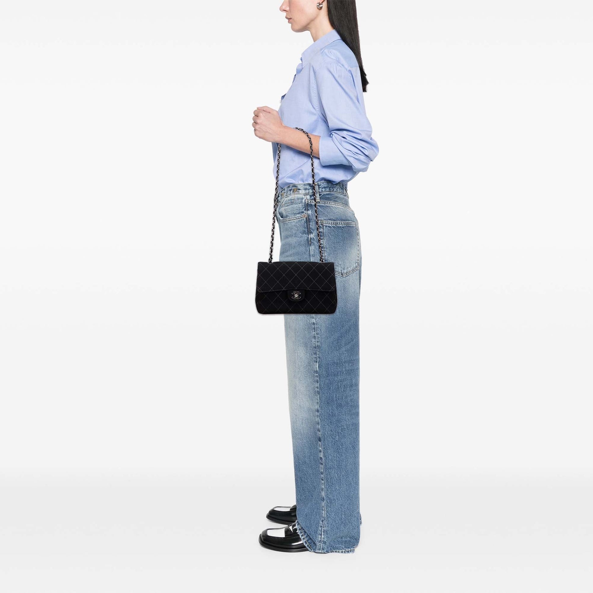 Chanel Medium Quilted Jersey Single Flap