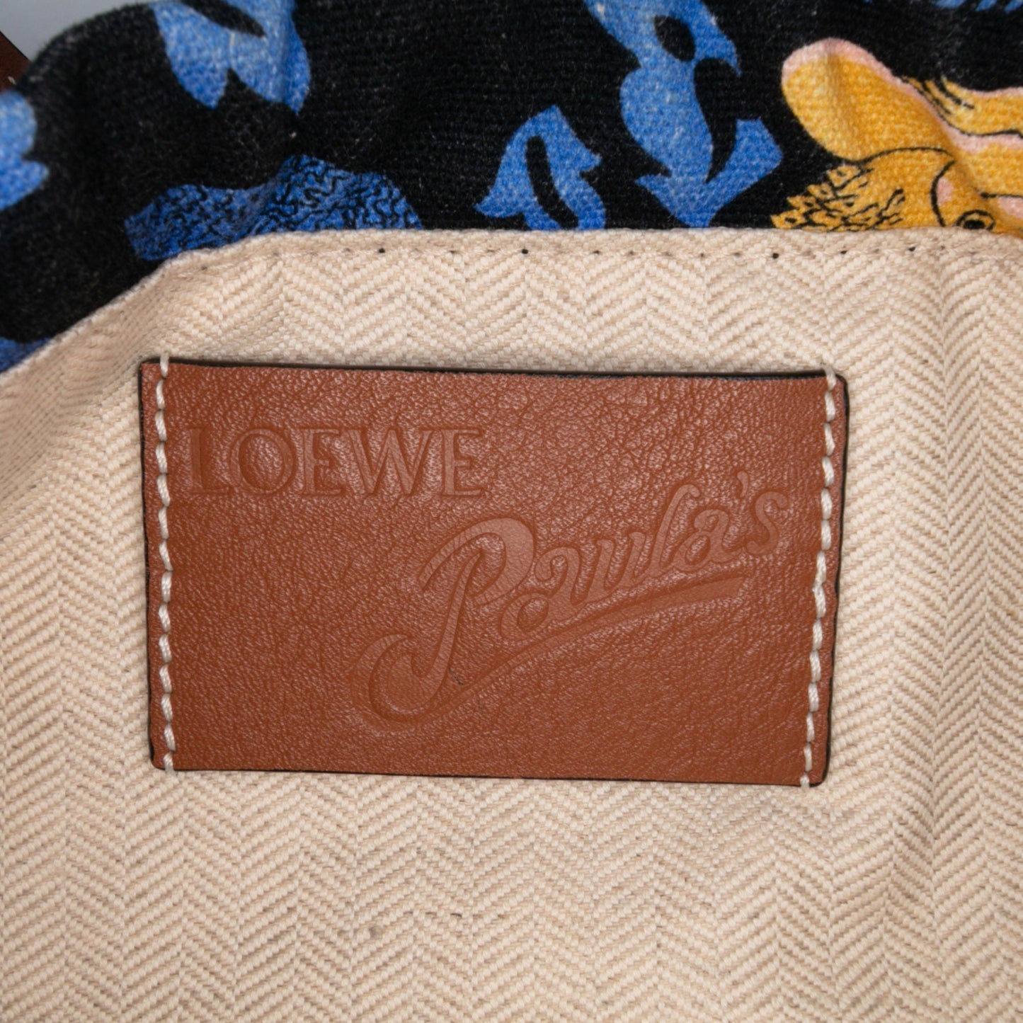 LOEWE Paulas Ibiza Canvas Angel Drawstring Crossbody