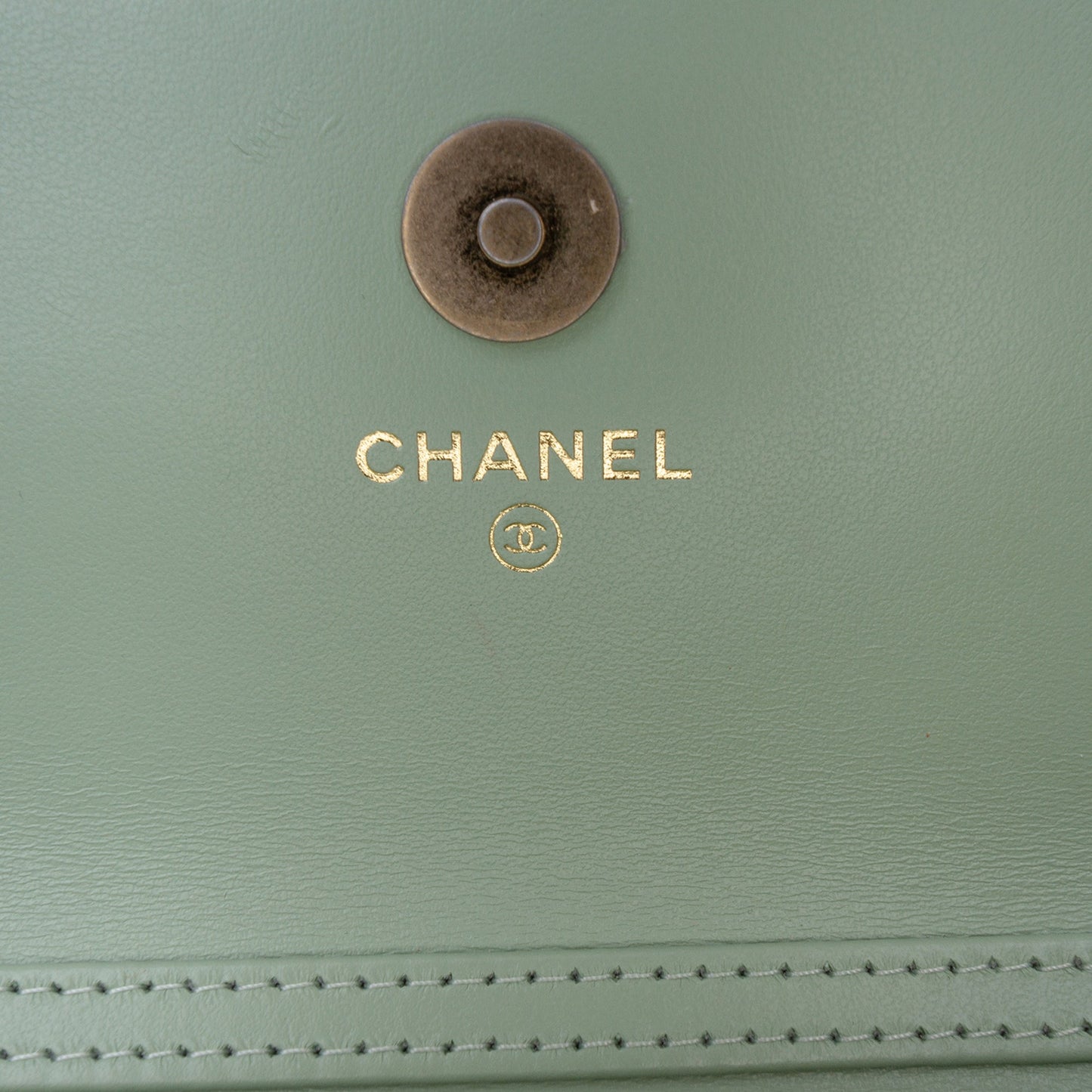 Chanel Mini CC Quilted Caviar Clutch With Chain