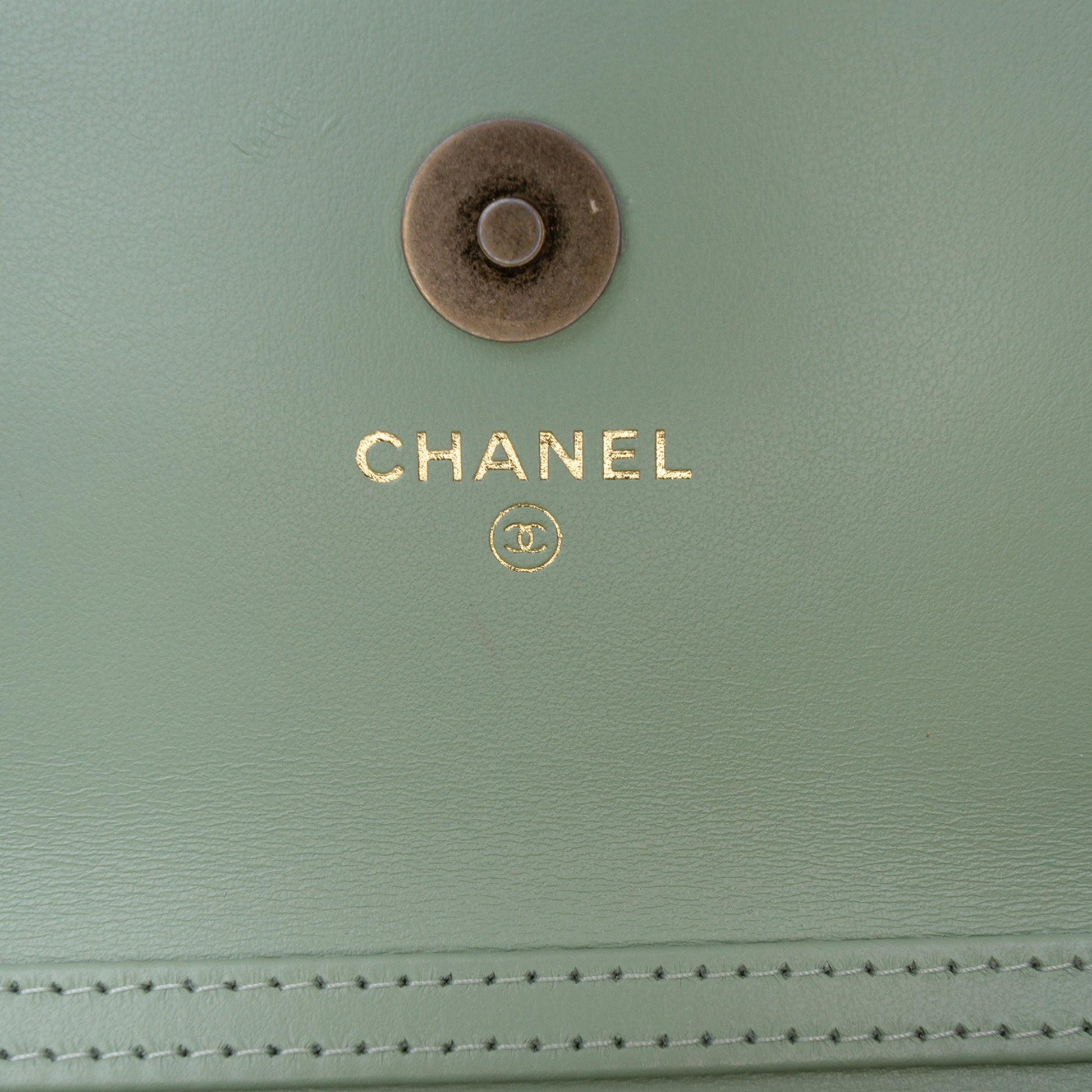 Chanel Mini CC Quilted Caviar Clutch With Chain
